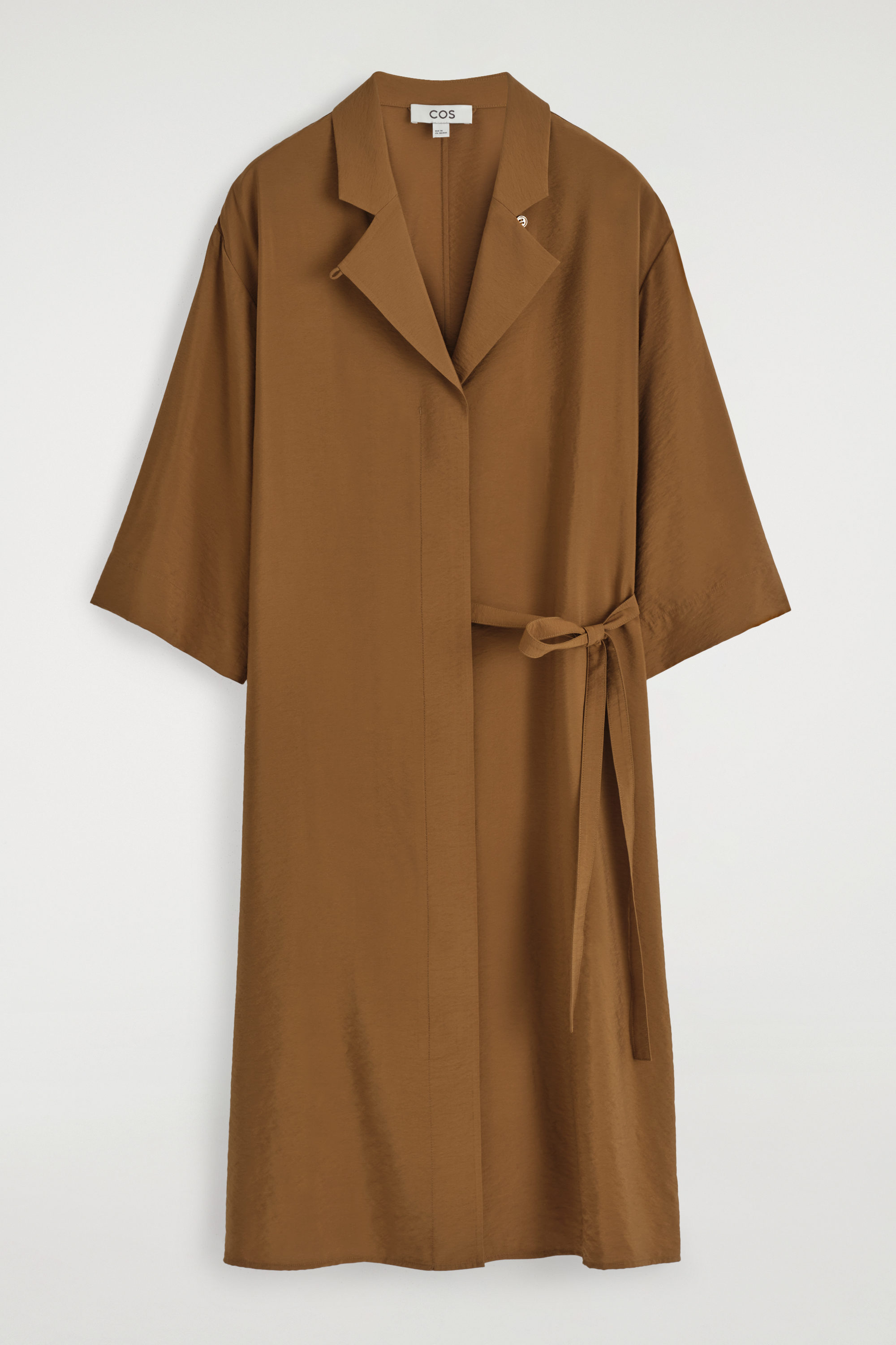 LONG-SLEEVED A-LINE SHIRT DRESS - GREEN | COS