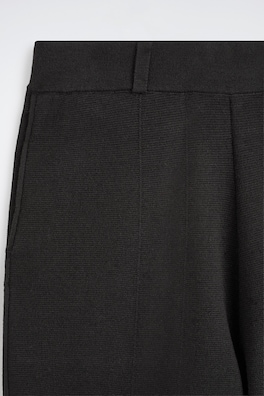 MERINO WOOL BLEND STRAIGHT-LEG PANTS — BLACK 6