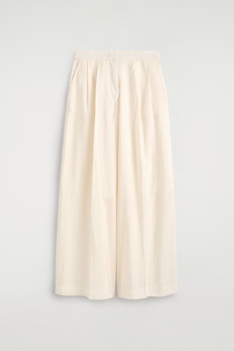Pleated Modal Wide-Leg Pants