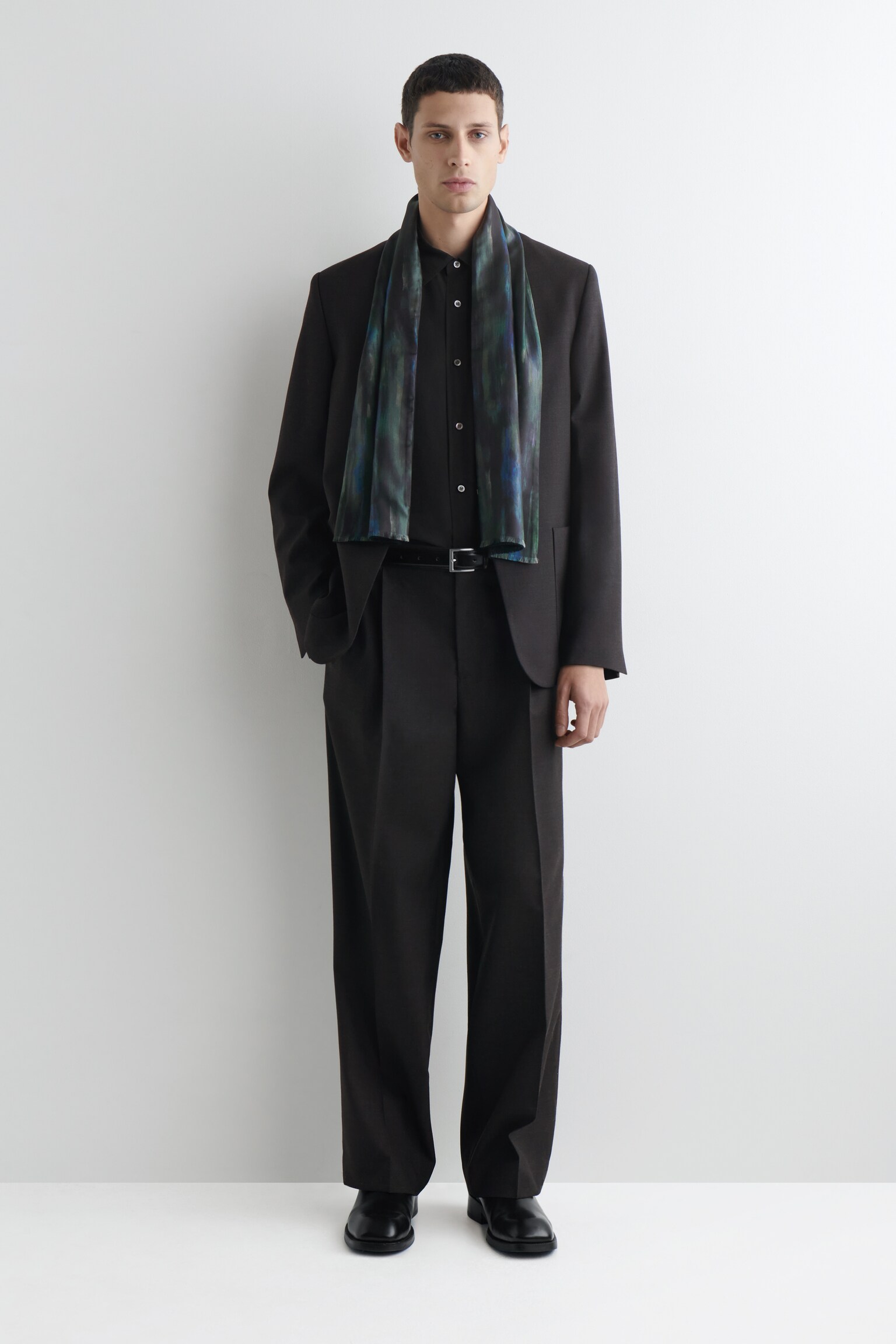 PAINT-PRINT SILK SCARF - NAVYBLAU/BEDRUCKT - 4