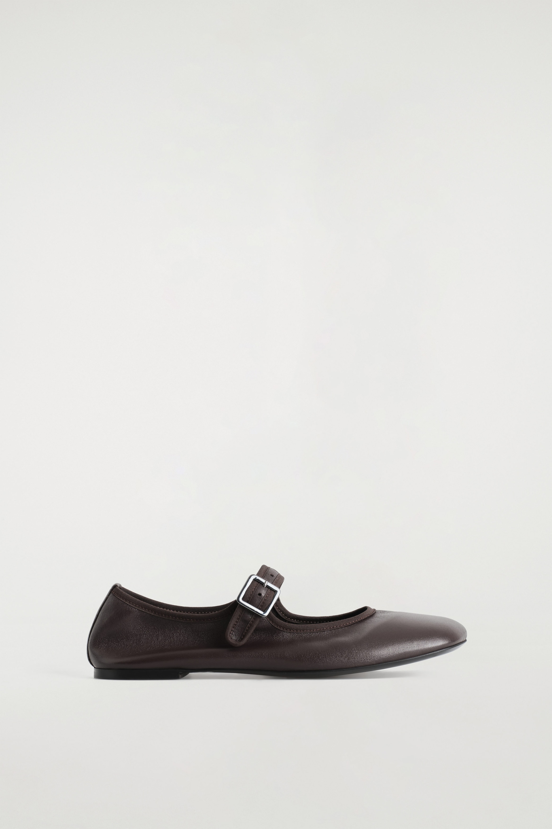 SQUARE-TOE BUCKLED BALLET FLATS