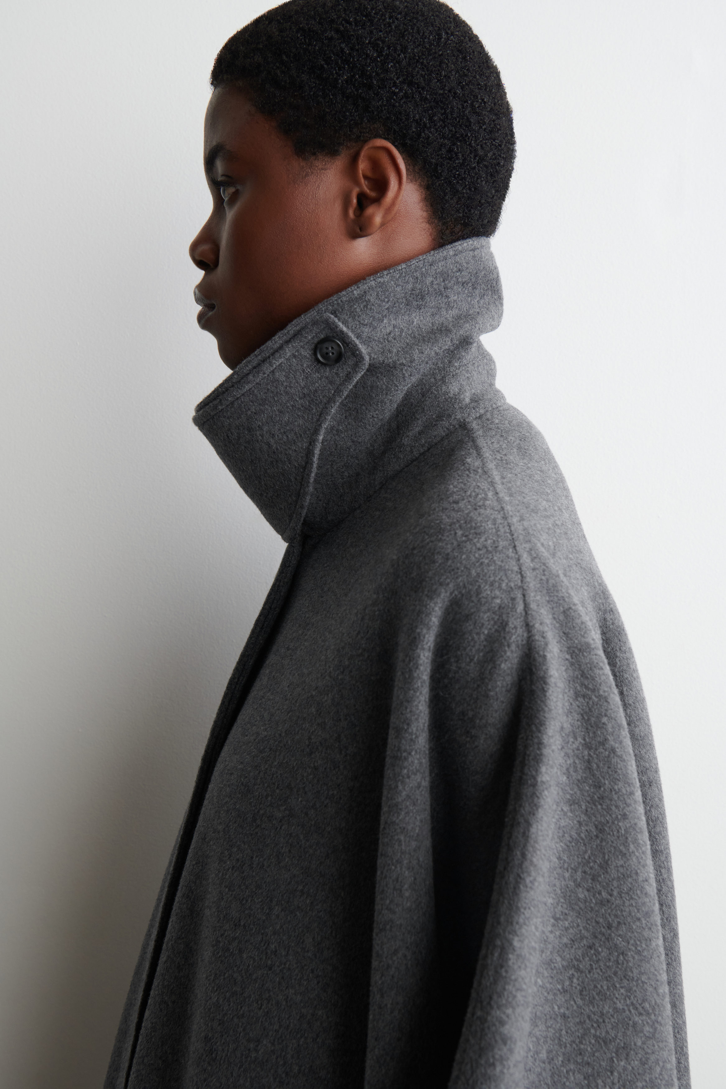 クラネ　CLANE　UP NECK OVER DOUBLE COAT CLANE - 2WAY NECK WARMER KNIT TOPS - BLACK | ADDICT WEB SHOP
