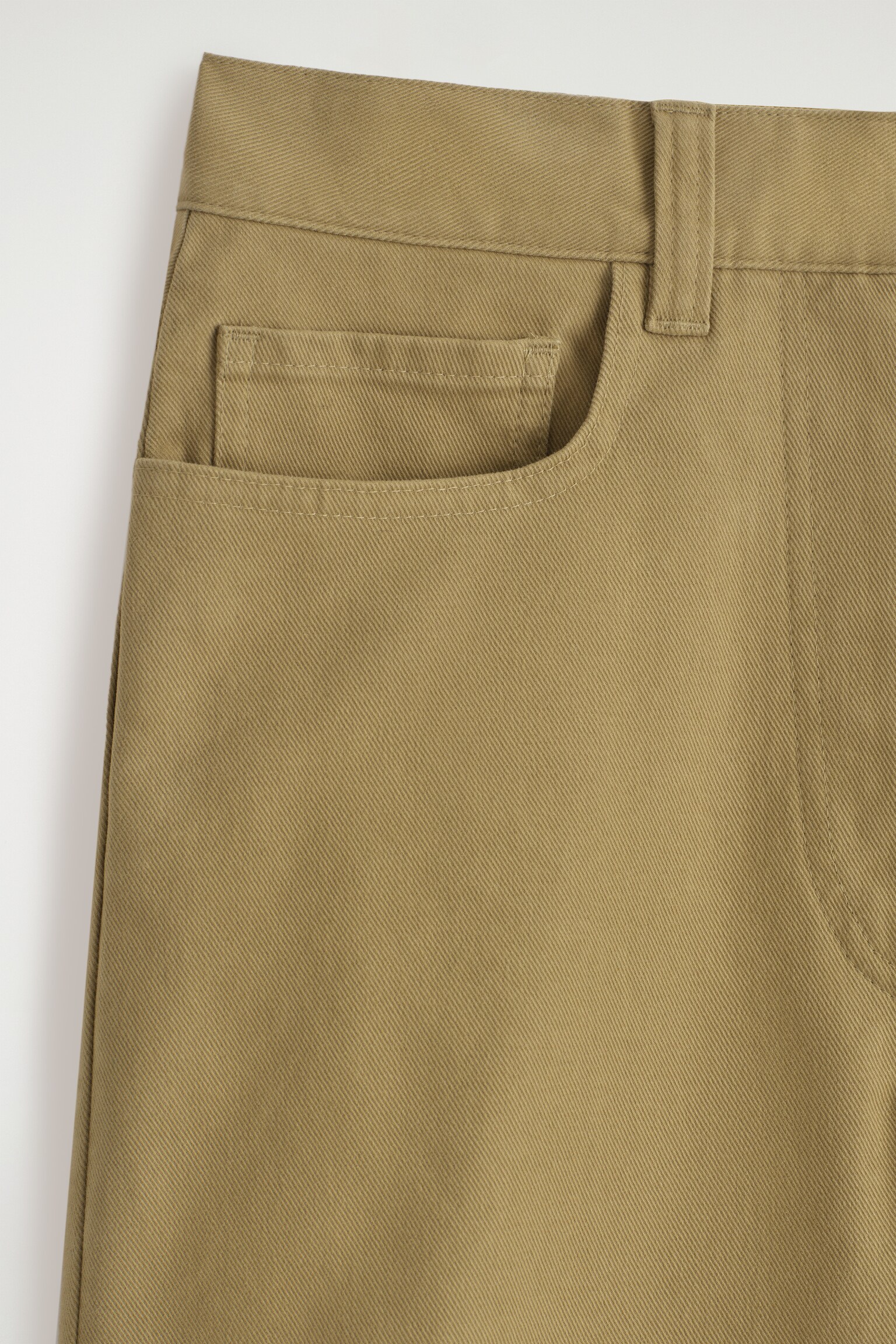 PANTALONI CROPPED A GAMBA LARGA IN COTONE - CAMMELLO/BLU NAVY - 5