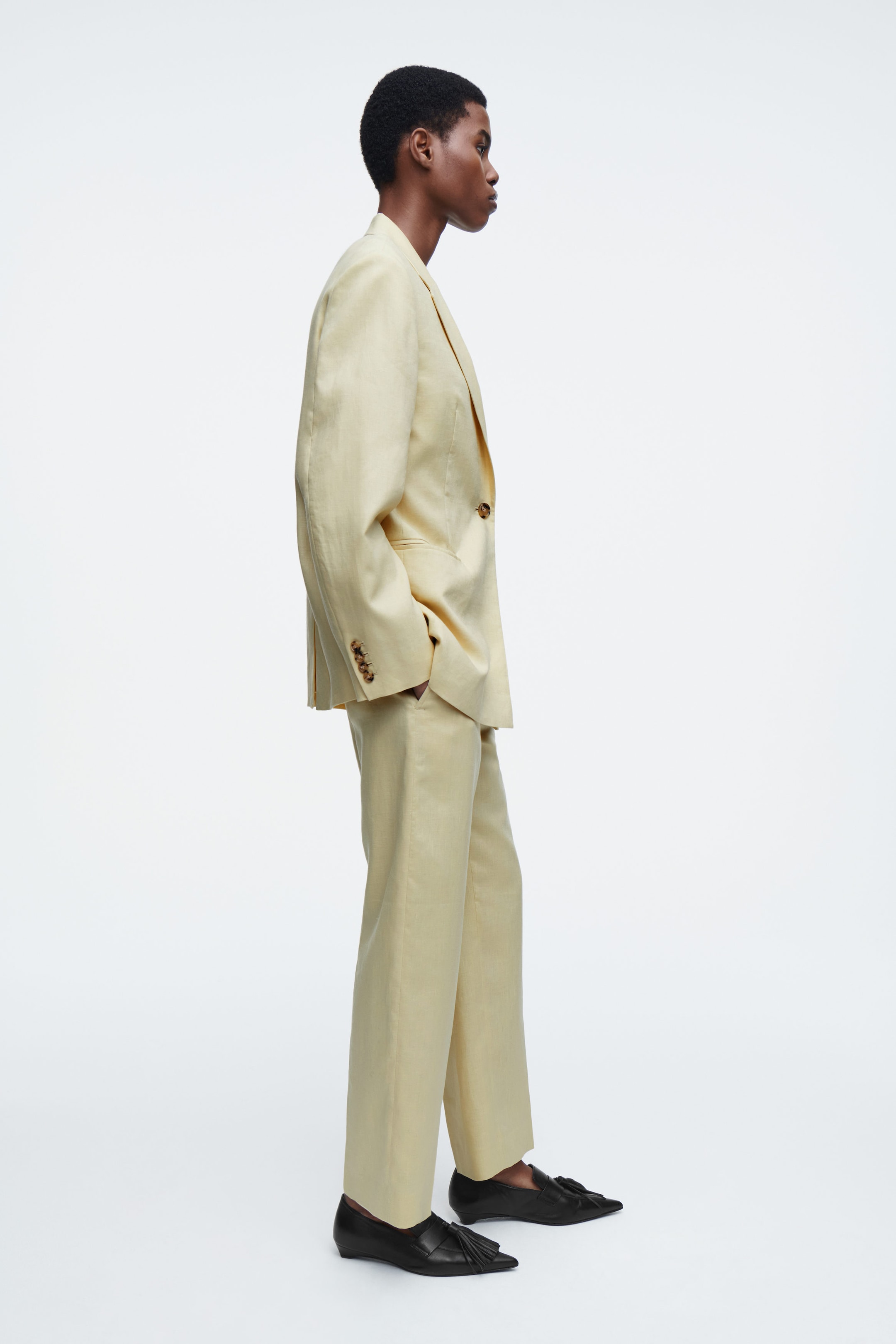 LONGLINE LINEN BLAZER