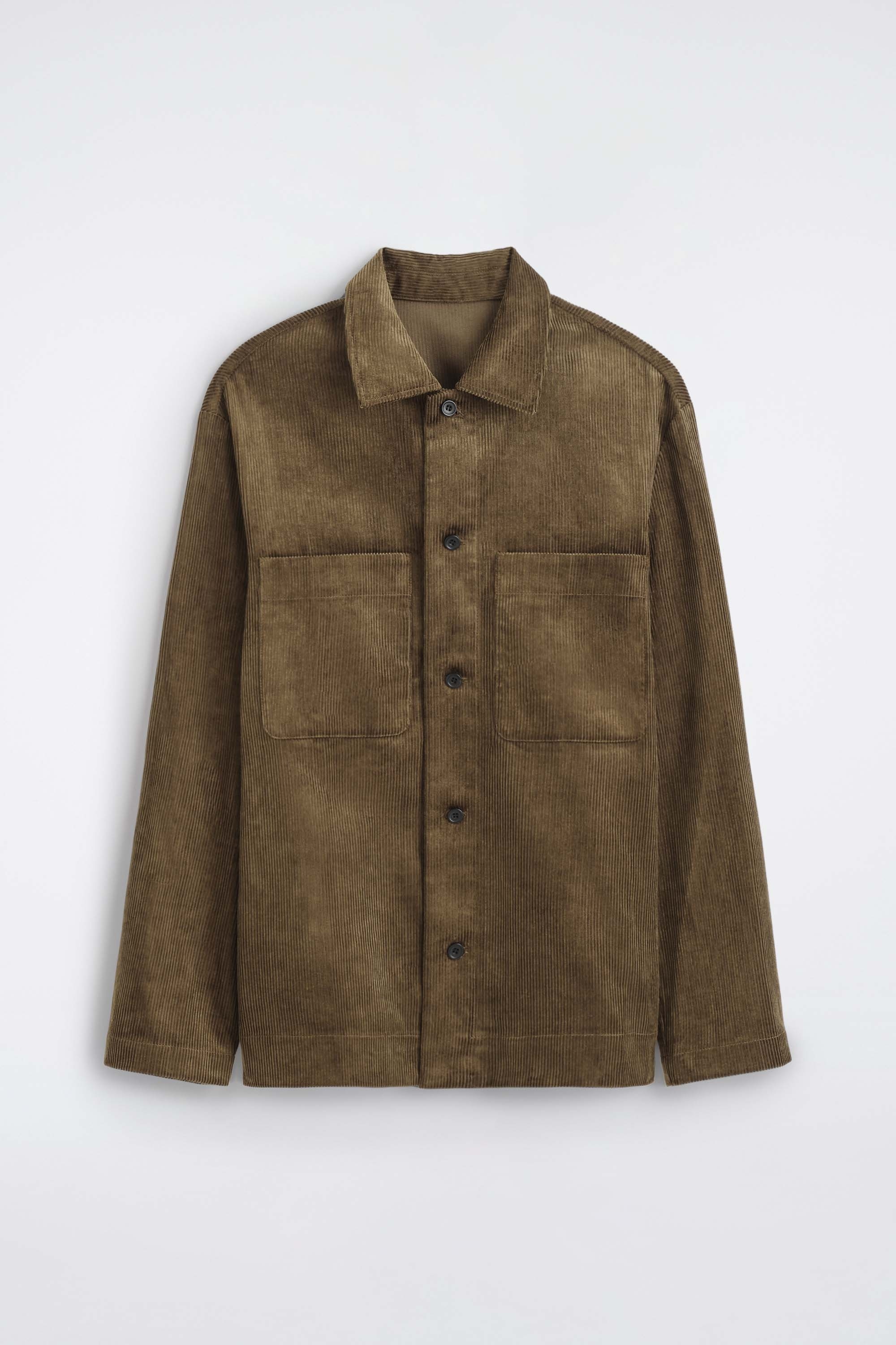 COTTON-CORDUROY OVERSHIRT - BROWN/BLACK