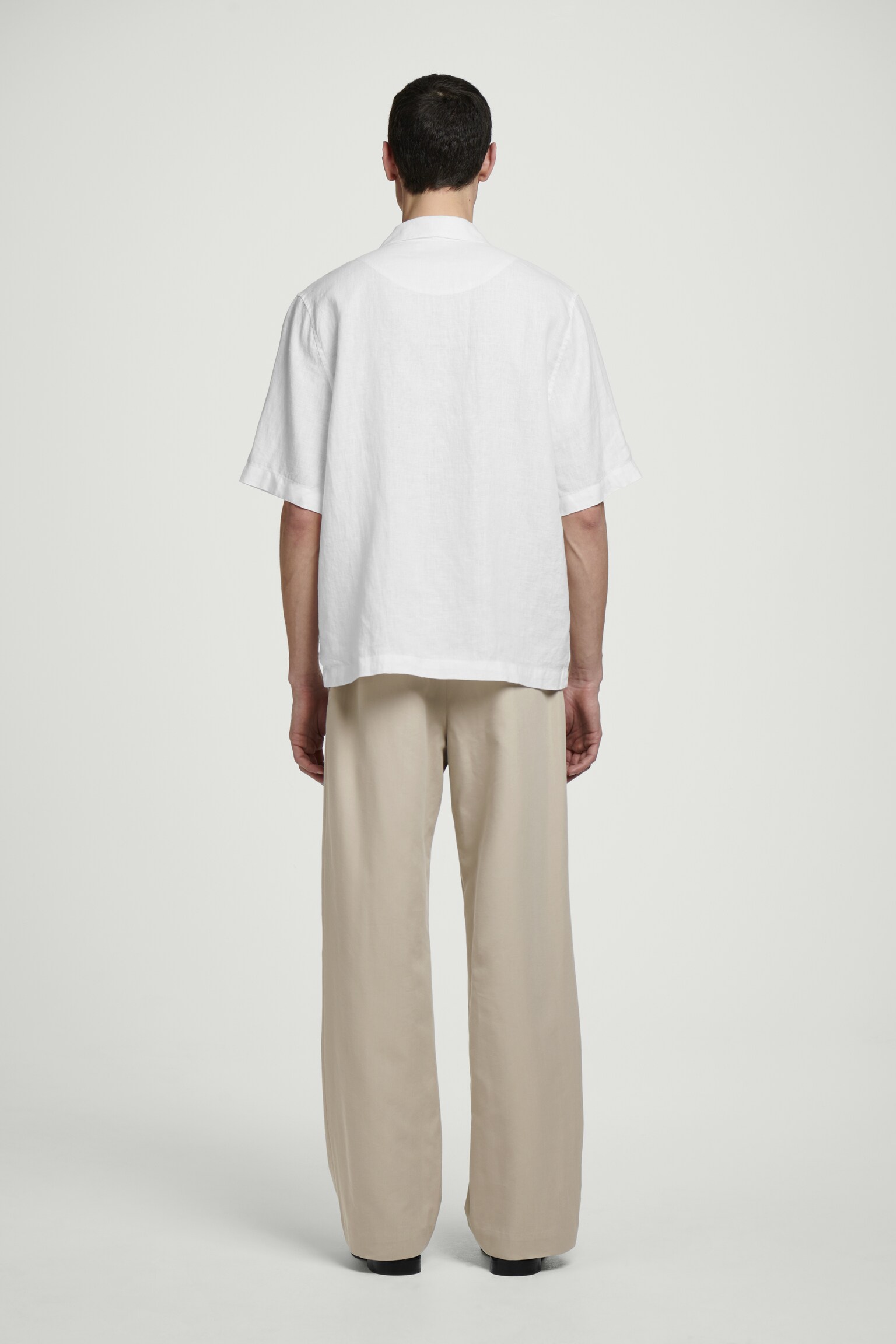 CAMISA DE LINO DE MANGA CORTA - BLANCO/NEGRO/BEIGE/SIN TEÑIR/BLANCO / AZUL / ESTAMPADO - 5
