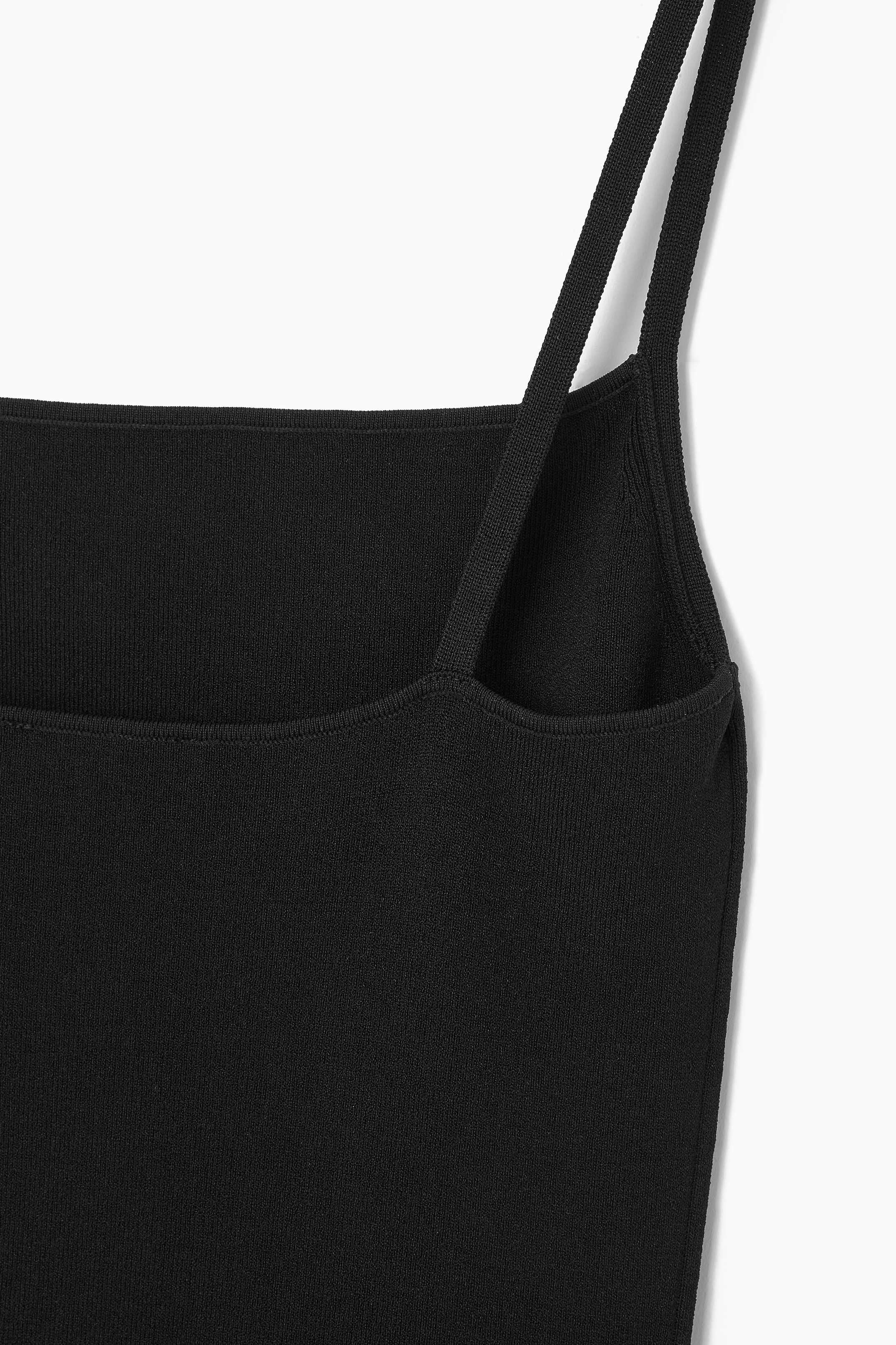 View larger image: SQUARE-NECK KNITTED SLIP DRESS - BLACK - Ladies | H&M GB 2