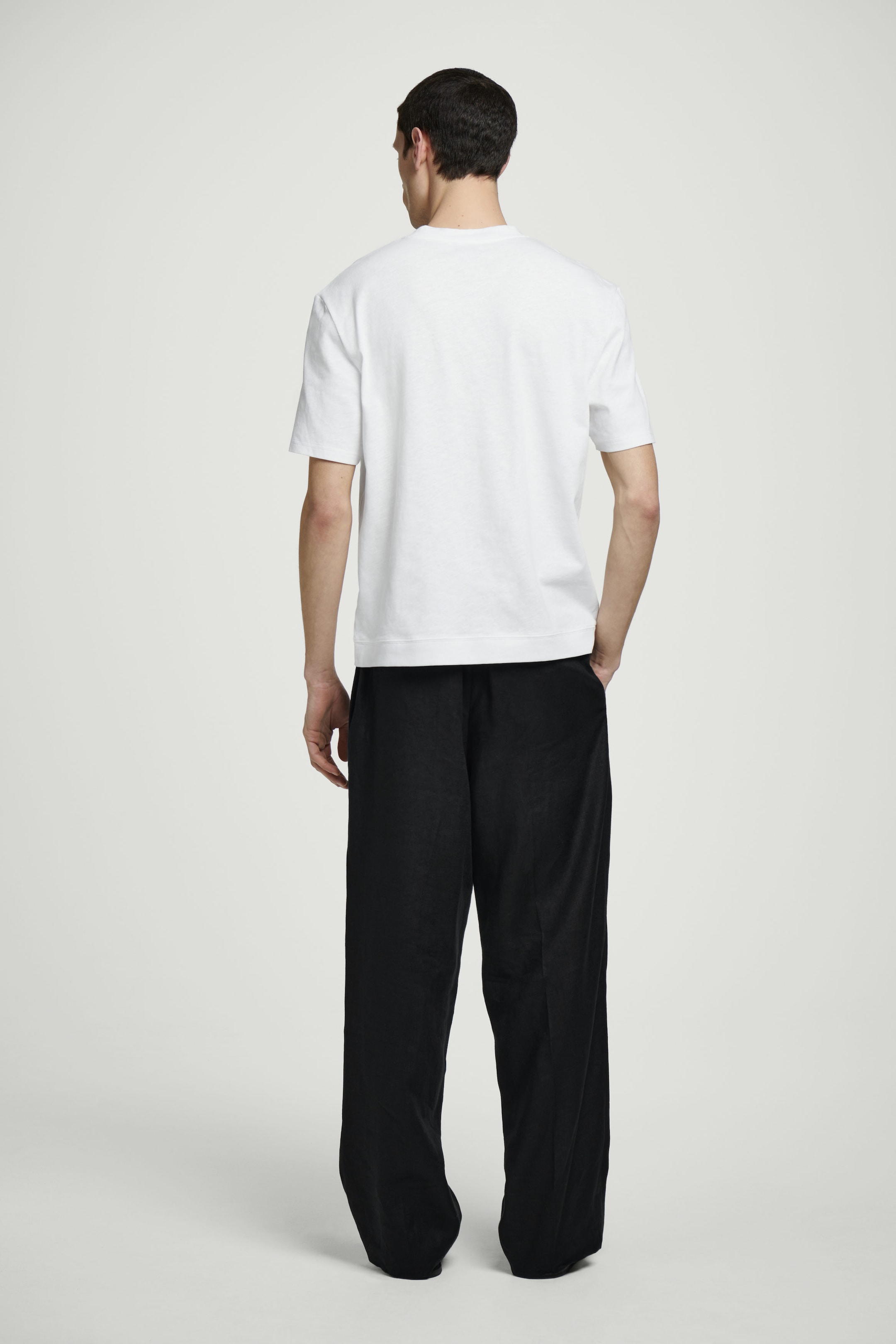 RELAXED SLUBBED COTTON-LINEN T-SHIRT