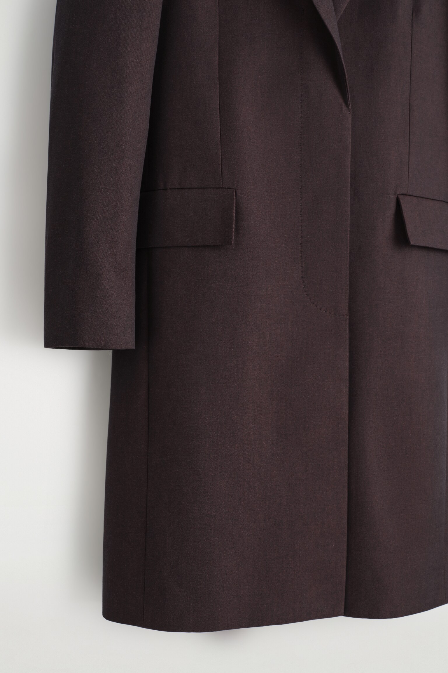 MANTEAU TAILLEUR EN COTON - BORDEAUX - 6