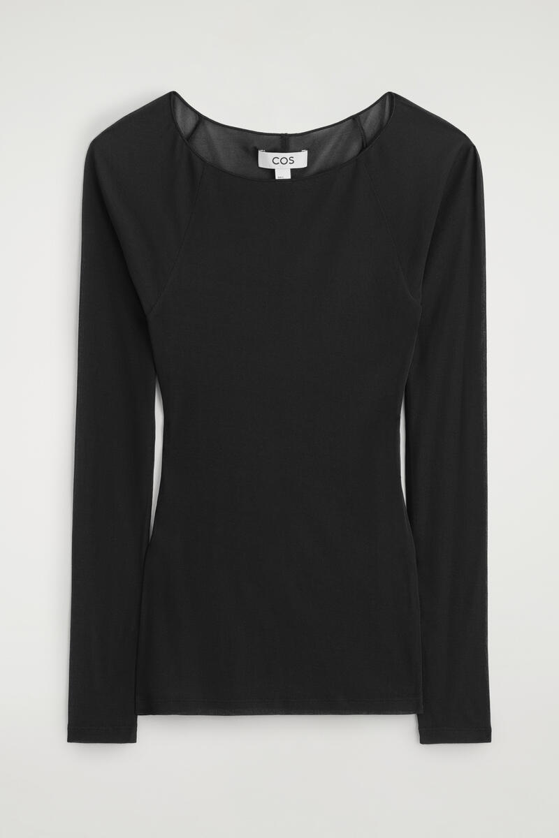 Slim Ribbed Silk Top