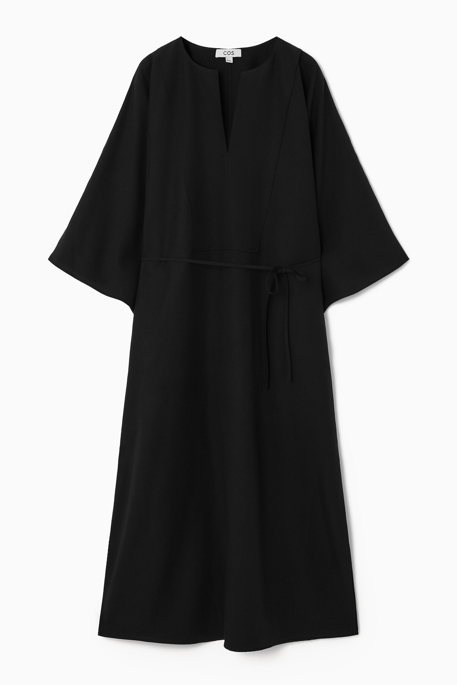 OVERSIZED KAFTAN MIDI DRESS - BLACK