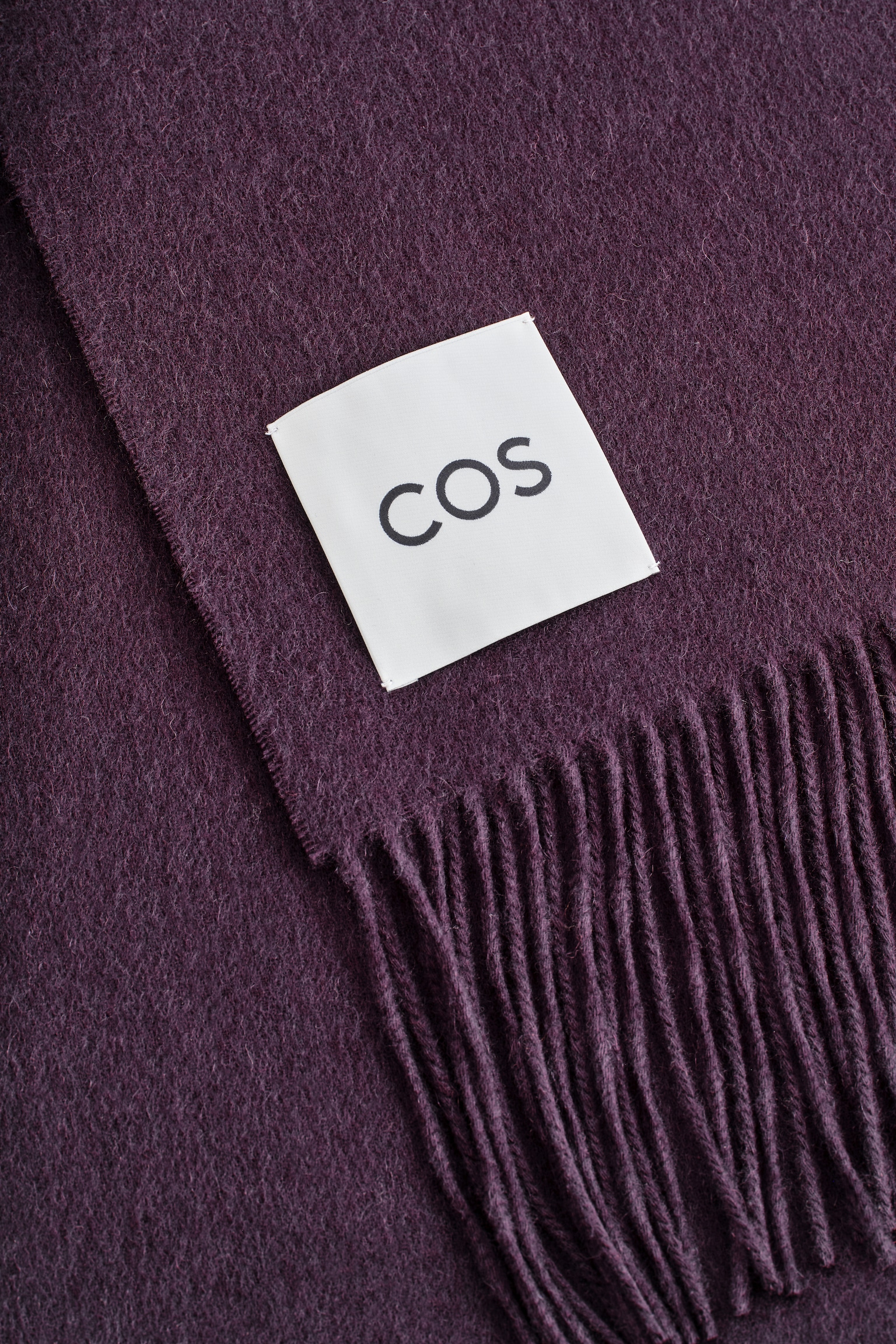 FRINGED WOOL SCARF - PLUM/BEIGE/ECRU/RUST - 4