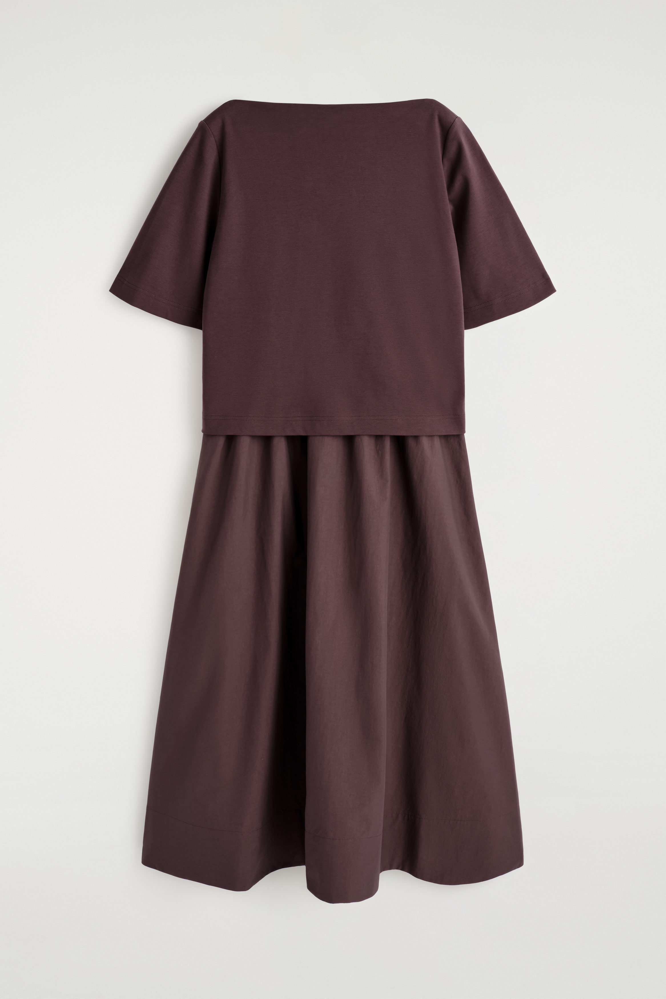 cos burgundy dress KAAREM - Angle Mini Dolman Open Back Dress