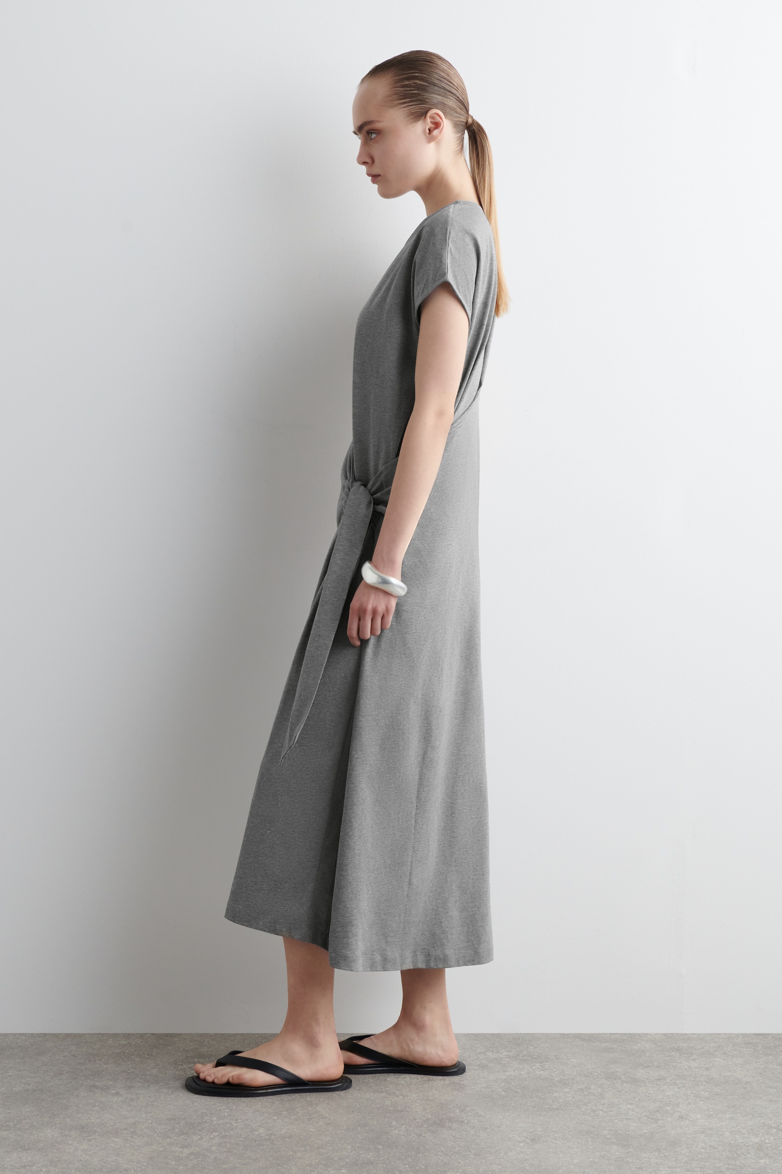 ROCHIE TRICOU CU ÎNFĂȘURARE - GRI/ROŞU - 4