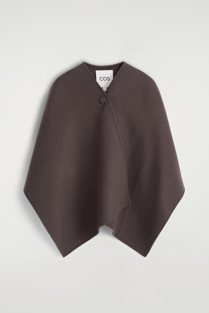 Double-Faced Wool-Blend Cape