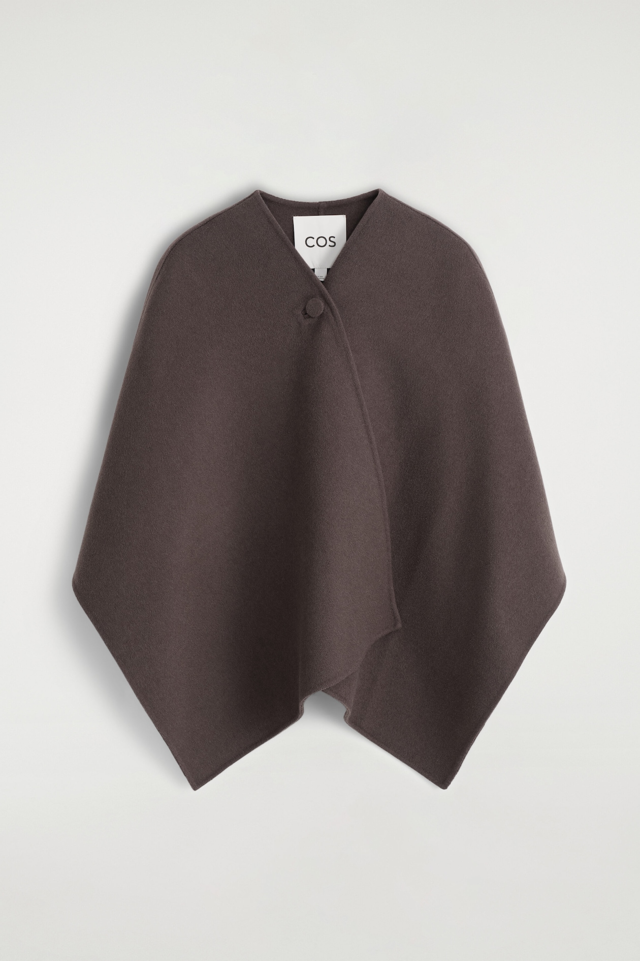 DOUBLE-FACED WOOL-BLEND CAPE — BROWN