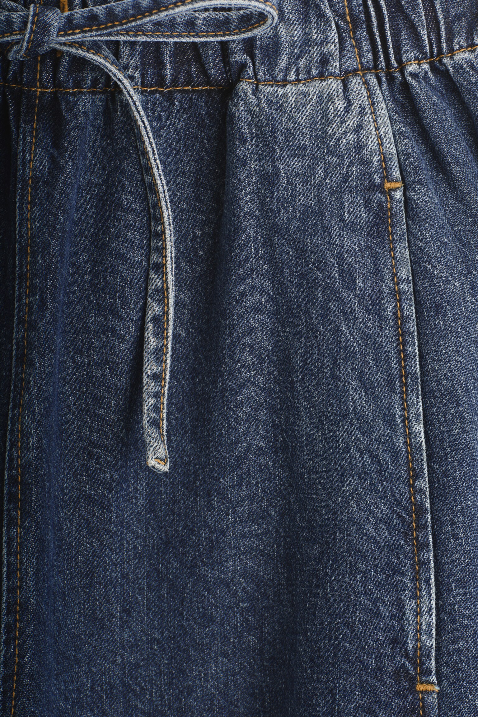 PANTALONI DIN DENIM CU ȘNUR ȘI CROIALĂ BARREL - ALBASTRU ÎNCHIS/ALBASTRU ÎNCHIS/ALBASTRU - 3