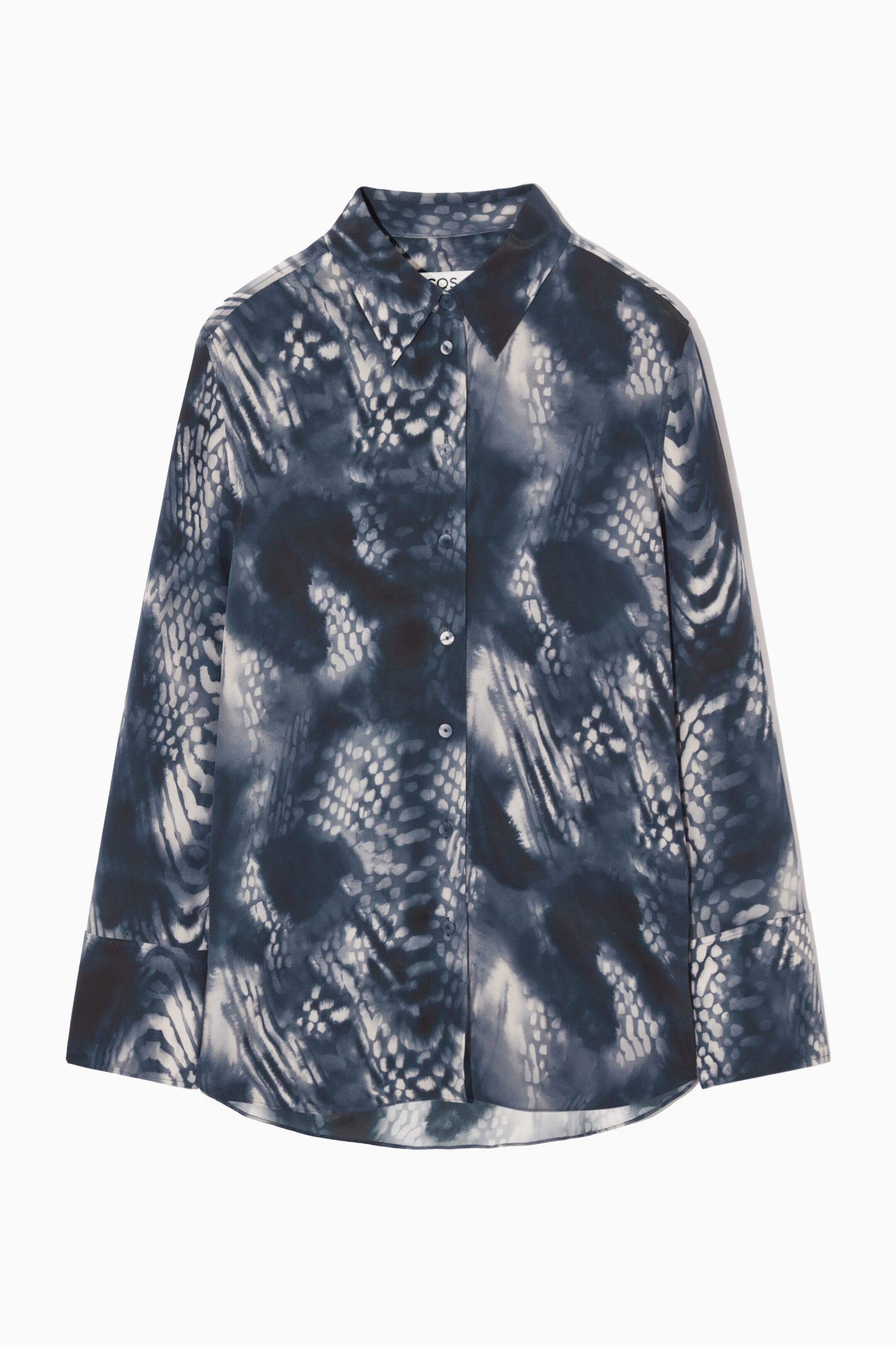 Vis større bilde: PRINTED SILK SHIRT - BLUE / WHITE / PRINTED - DAME | H&M NO 1