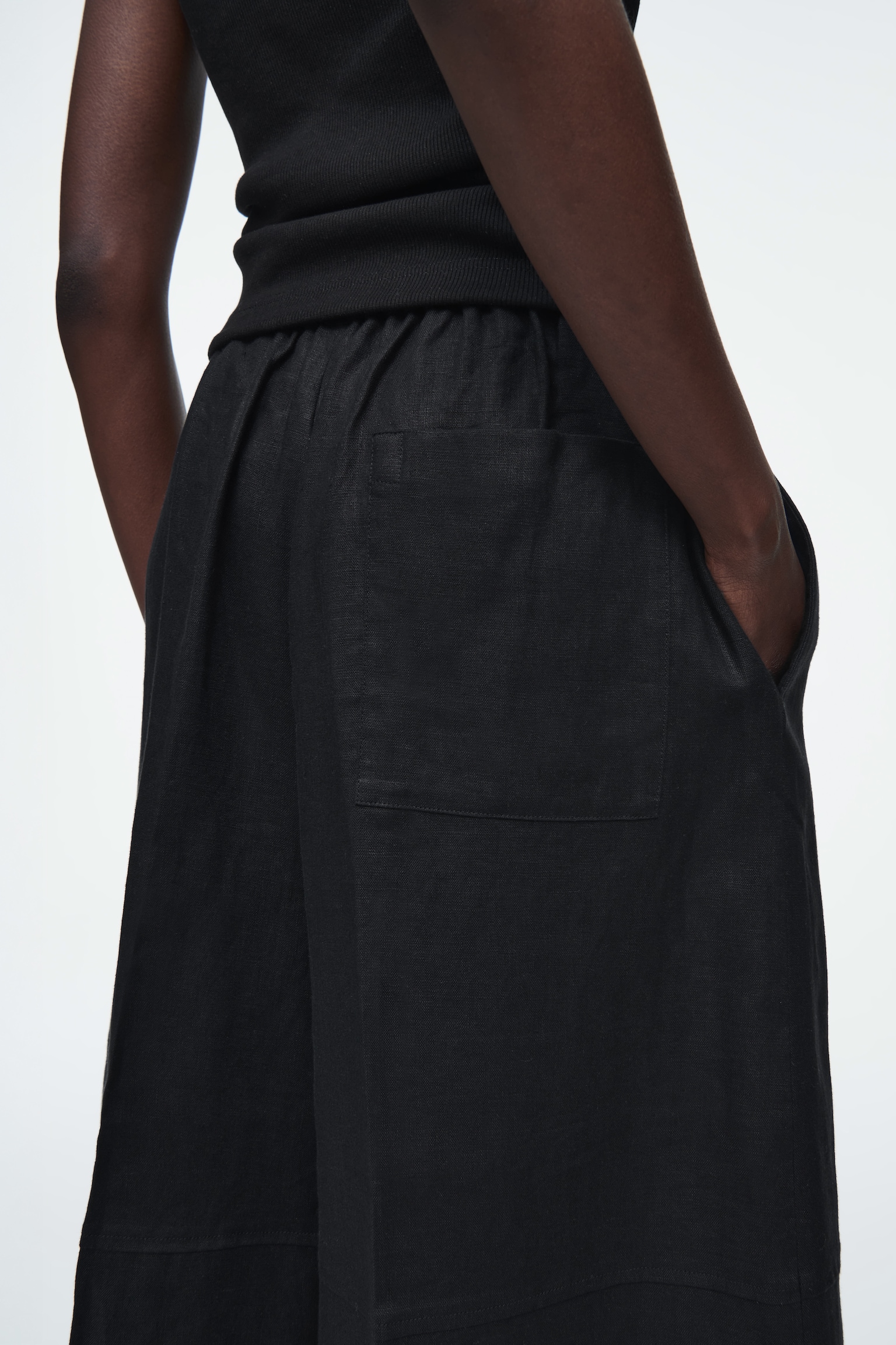 LINEN CULOTTES - BLACK/BLUE/NAVY - 4