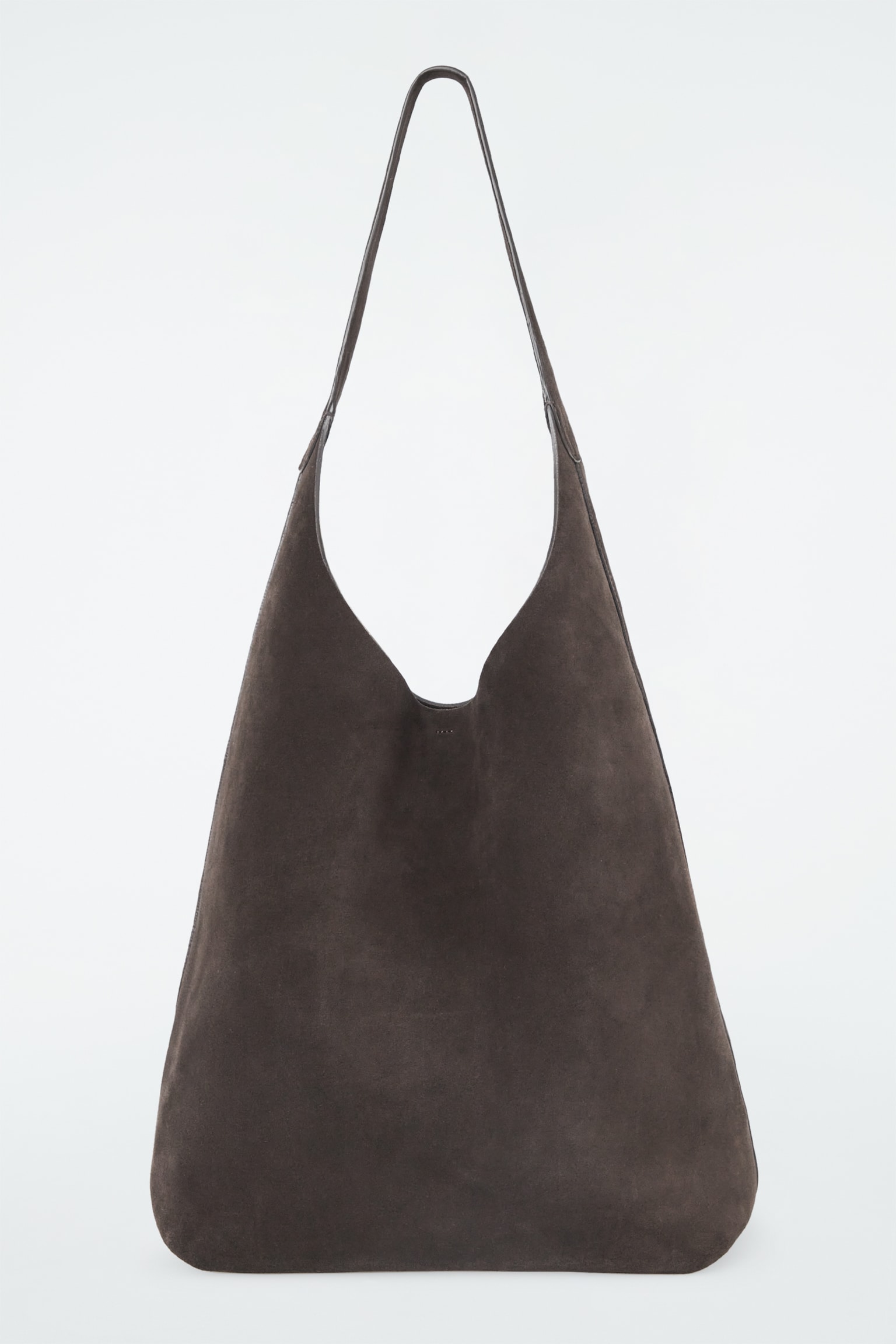 SERIF TOTE BAG - SUEDE - DARK BROWN - 2