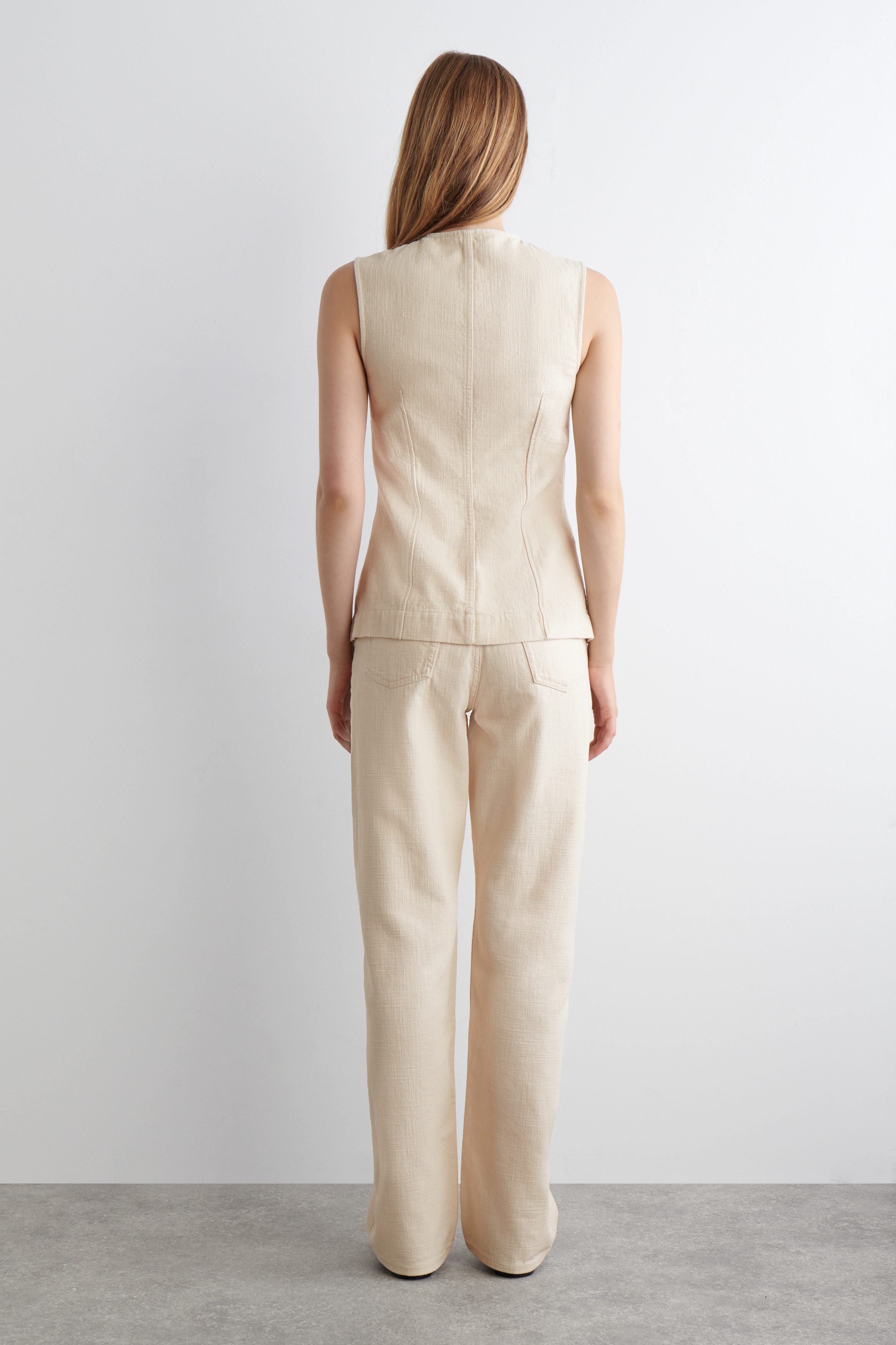 SLEEVELESS DENIM TOP - OFF-WHITE | COS