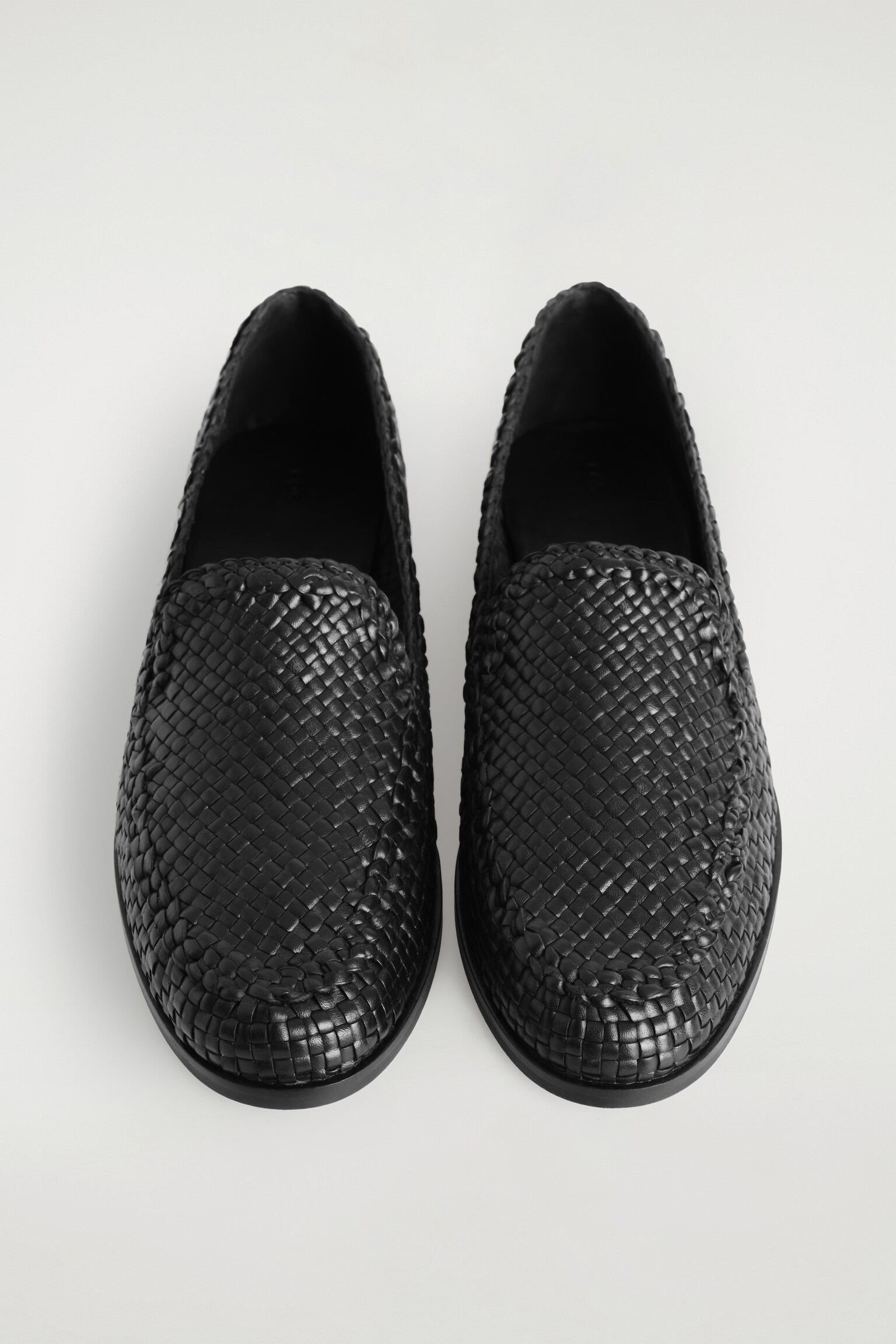 MOCASSINS EN CUIR TISSÉ MAIN - NOIR - 5