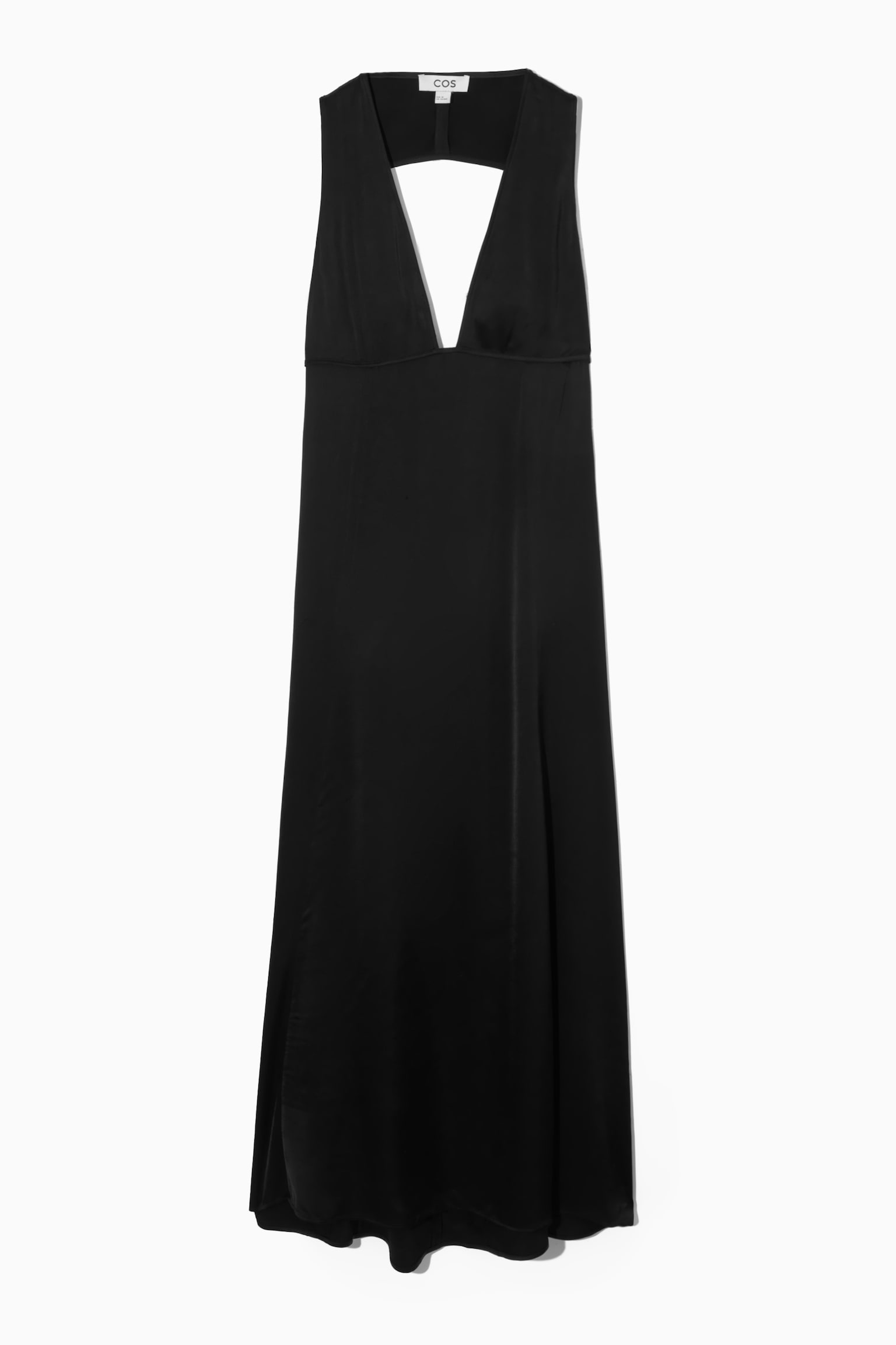 PLUNGE OPEN-BACK MAXI DRESS - BLACK