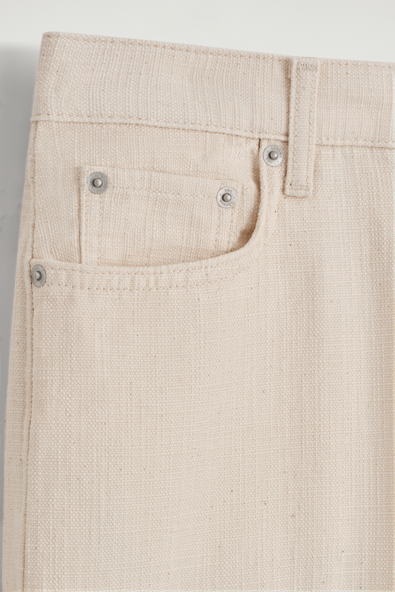 JEANS REPRISE IN TELA A GAMBA DRITTA - GESSO - 6
