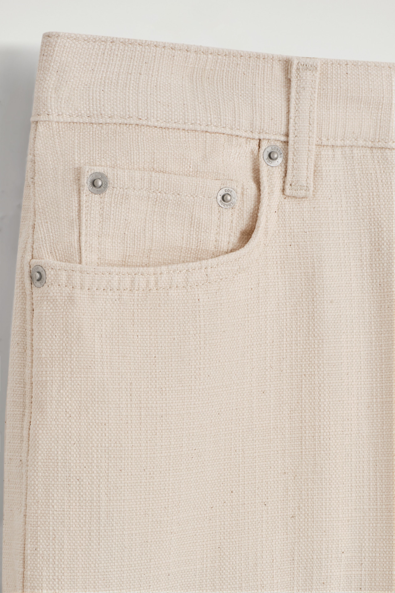 CHORD CANVAS STRAIGHT-LEG JEANS — CHALK