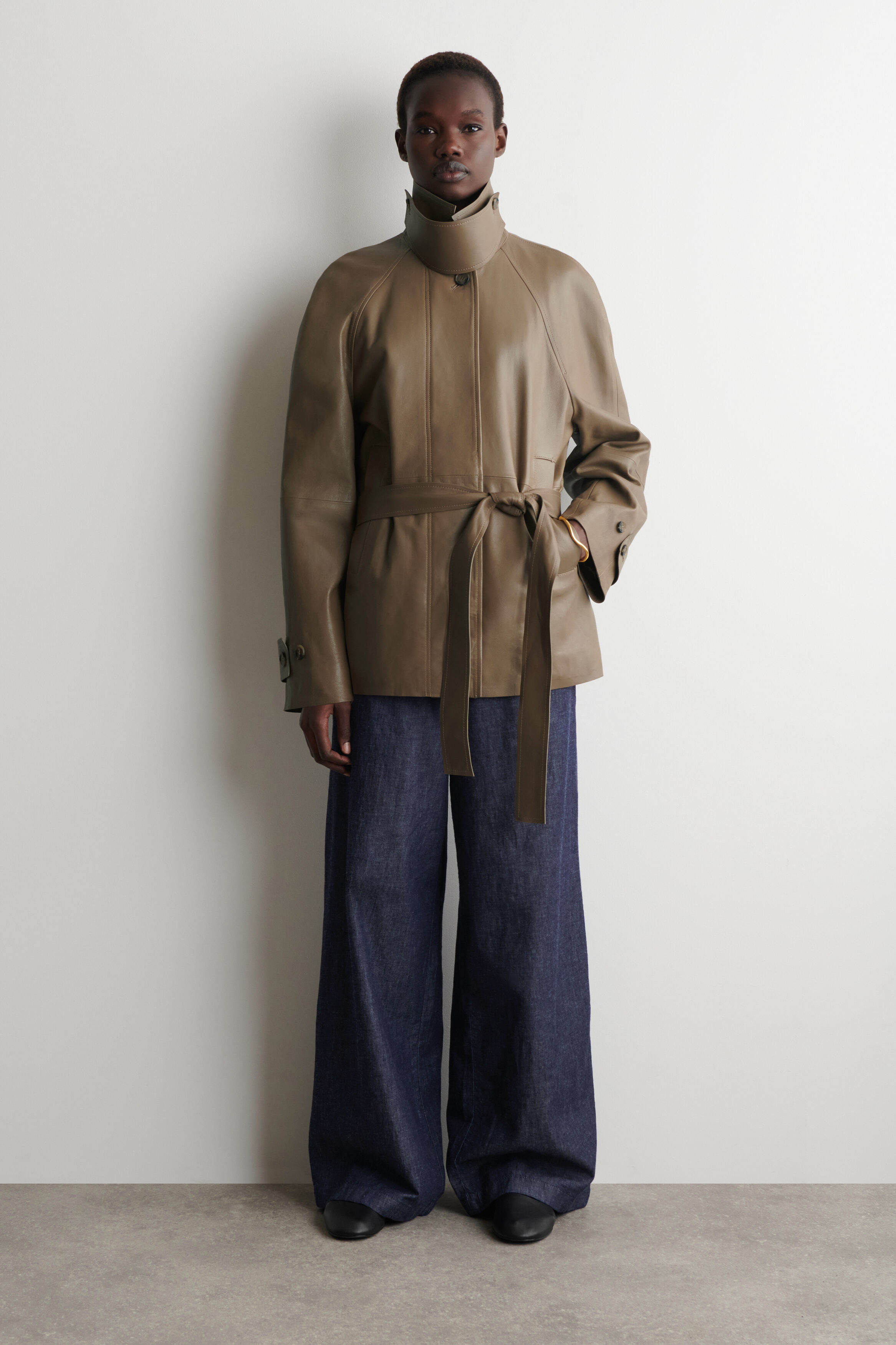 DENIM WIDE-LEG DRAWSTRING PANTS - INDIGO | COS US