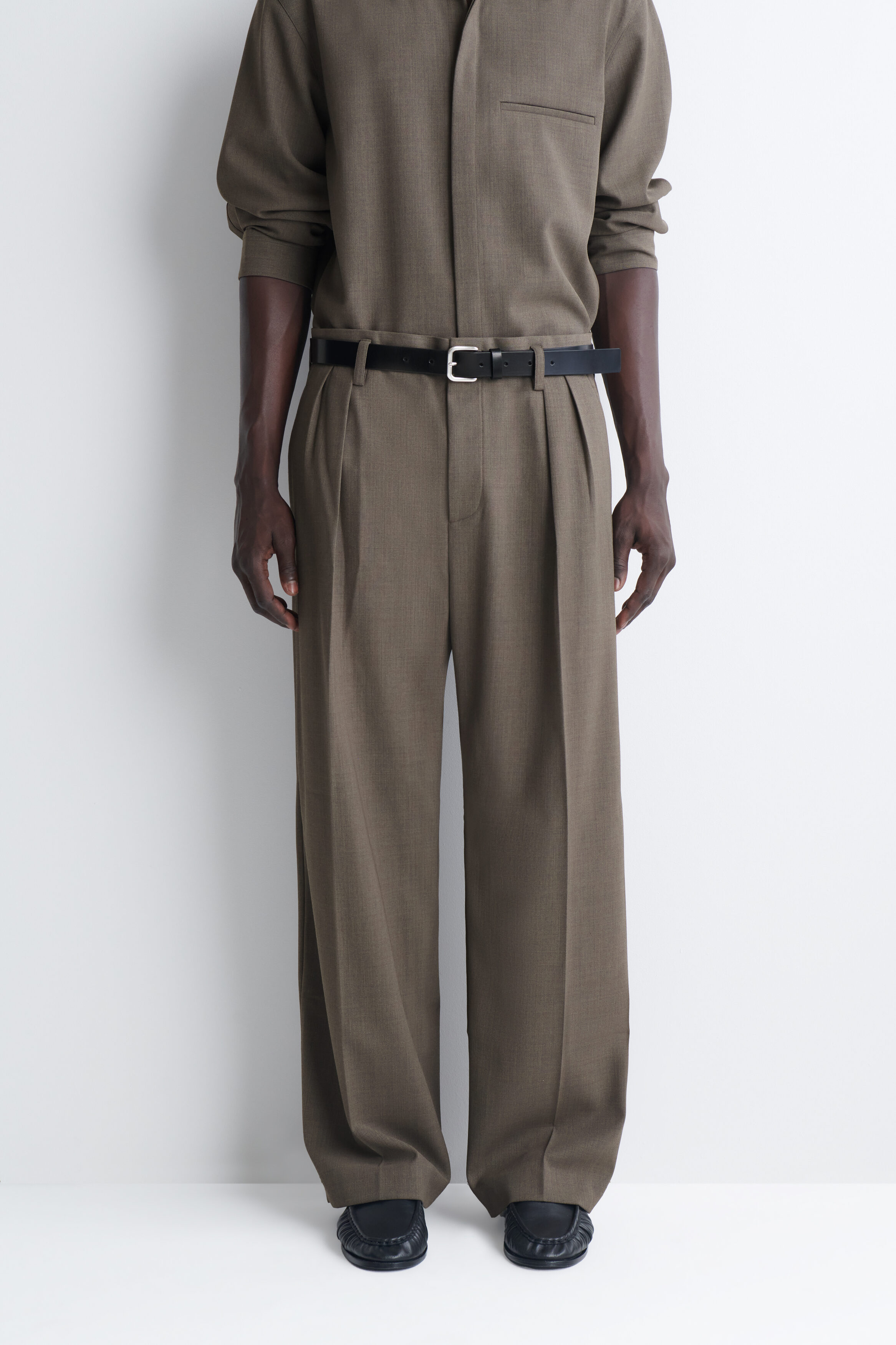 WOOL-BLEND RELAXED-FIT WIDE-LEG PANTS - thumbnail 5