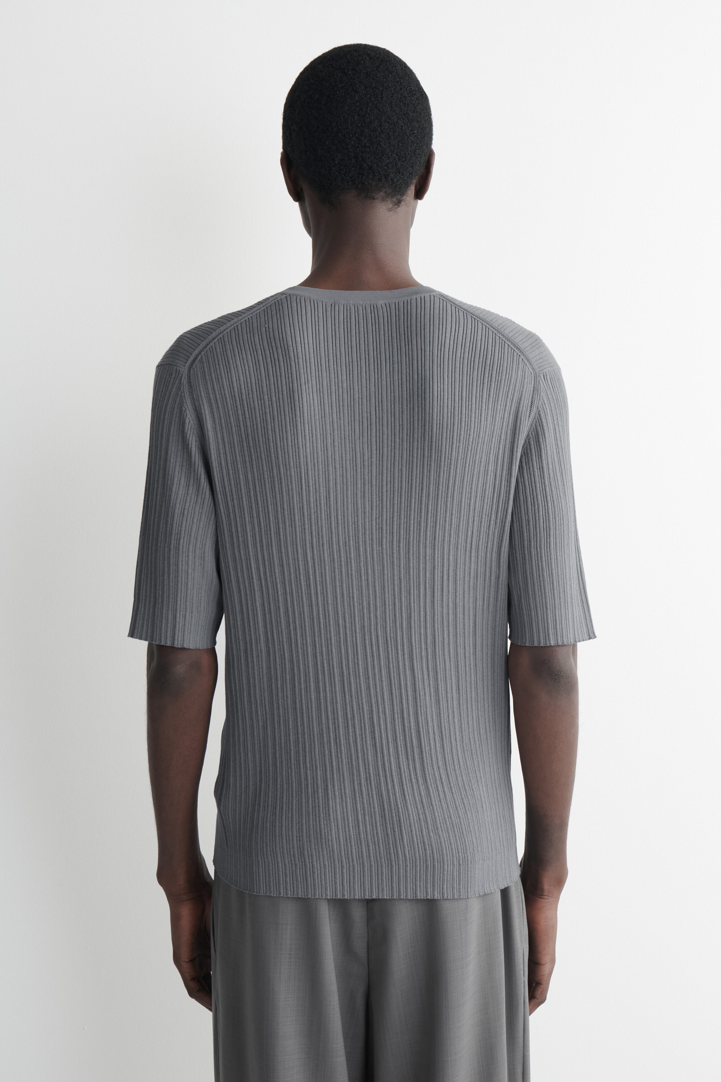 SILK-COTTON HENLEY T-SHIRT - thumbnail 4