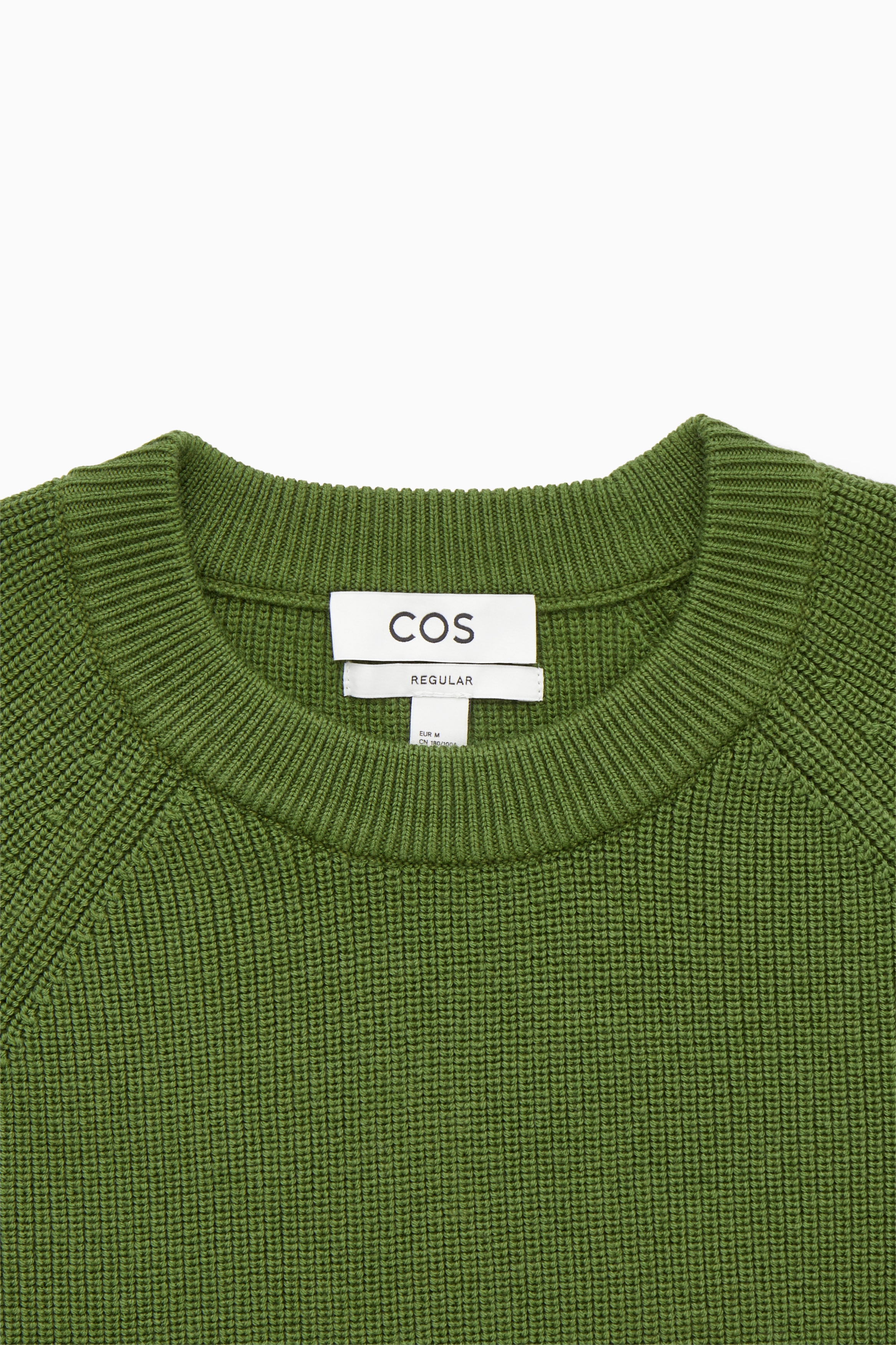 COS - COS テクスチャー加工 クルーネックセーター GREEN CREW-NECK WOOL JUMPER - GREEN | COS