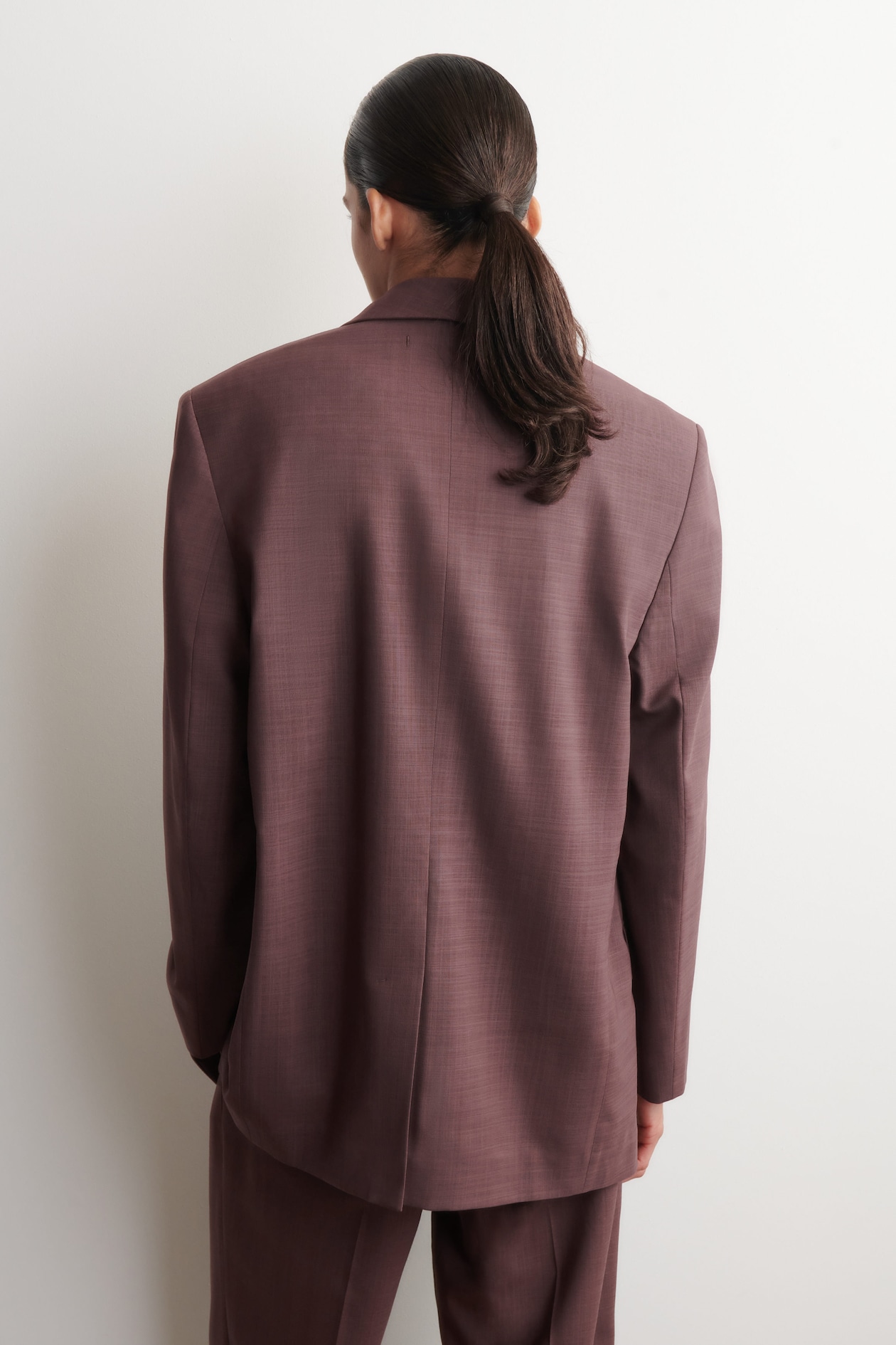 SHAWL-COLLAR WOOL BLAZER — MAHOGANY