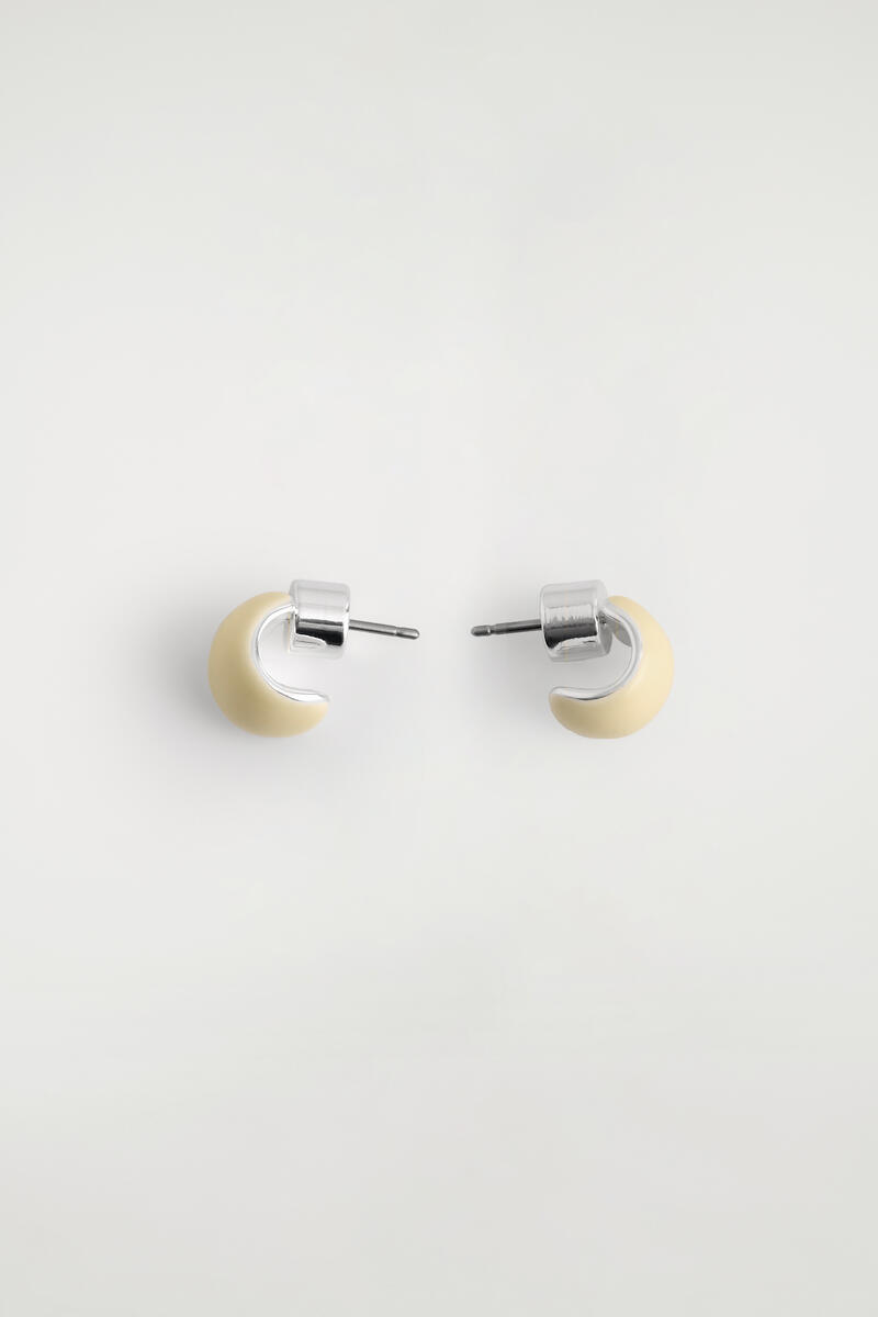 COS Mini Half-Hoop Earrings Yellow Women's