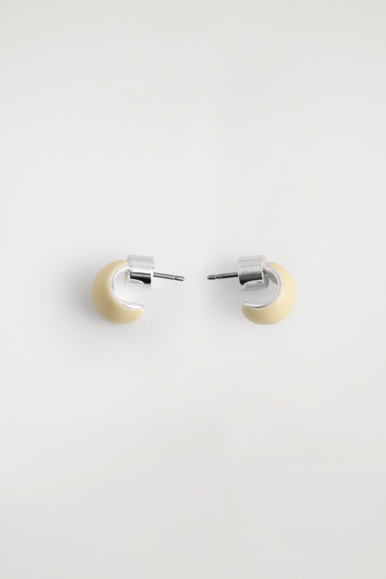 MINI HALF-HOOP EARRINGS — BUTTER YELLOW