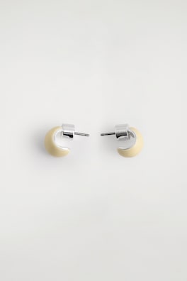 MINI HALF-HOOP EARRINGS — BUTTER YELLOW 4