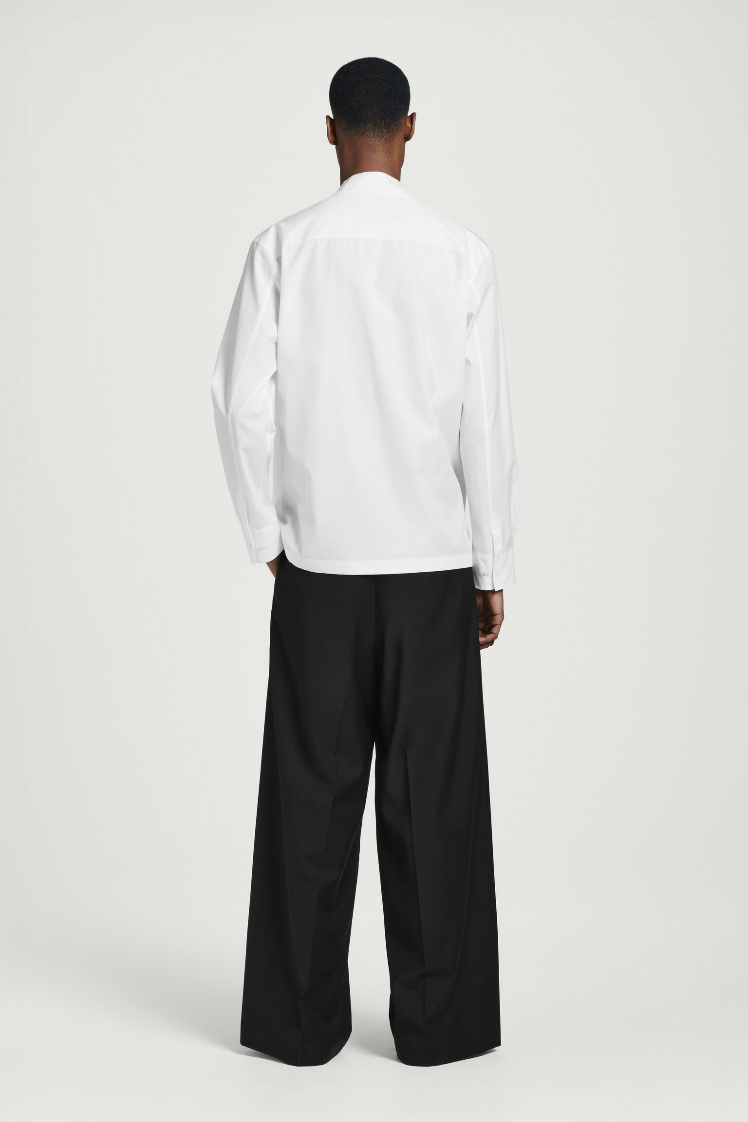 CHEMISE PORTEFEUILLE DÉCONTRACTÉE EN COTON ET SOIE - BLANC - 8