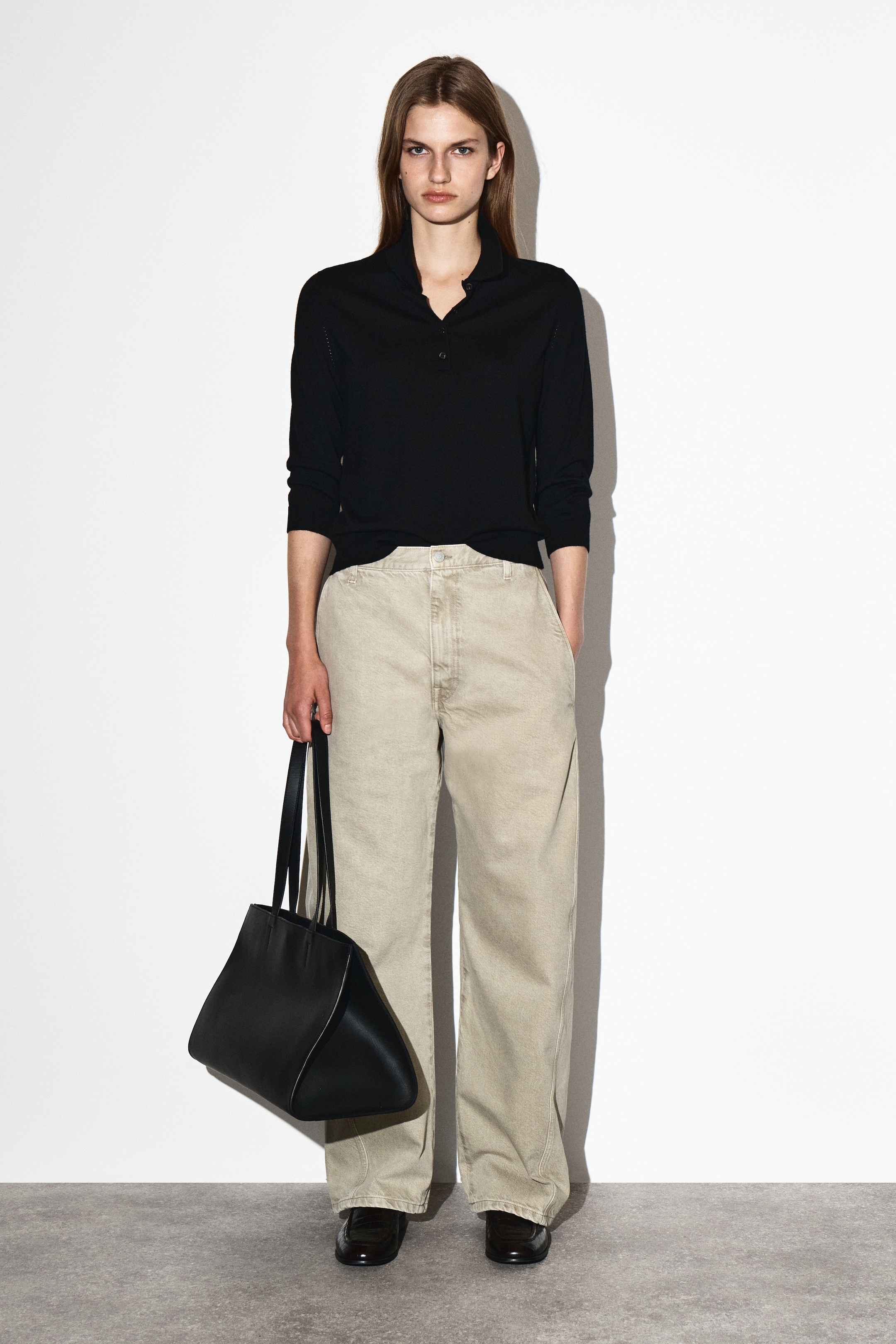 Grösseres Bild ansehen: HOSE AUS DENIM MIT BARREL-BEIN - GRAU-BEIGE - DAMEN | H&M CH 1