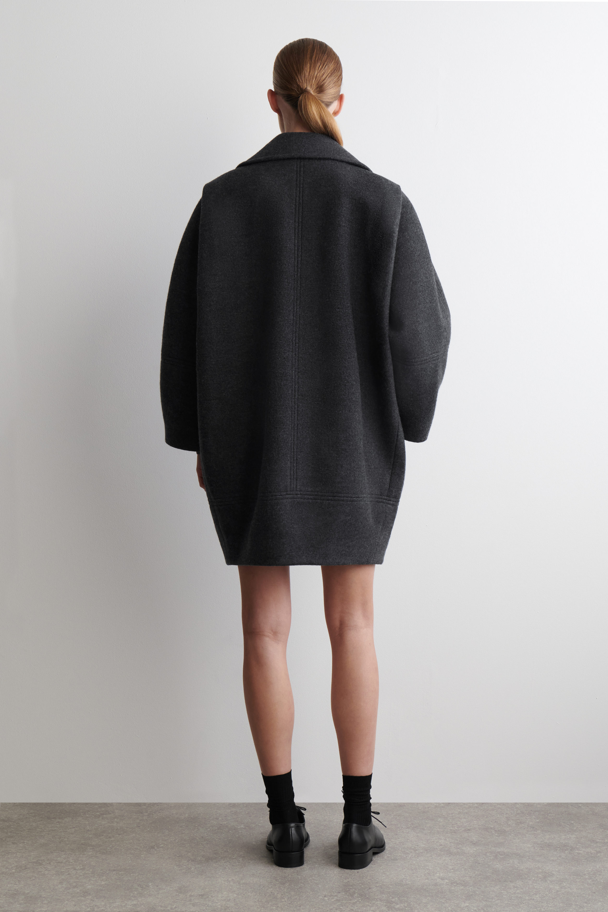 SCULPTED WOOL COAT - DARK-GREY MÉLANGE | COS NL