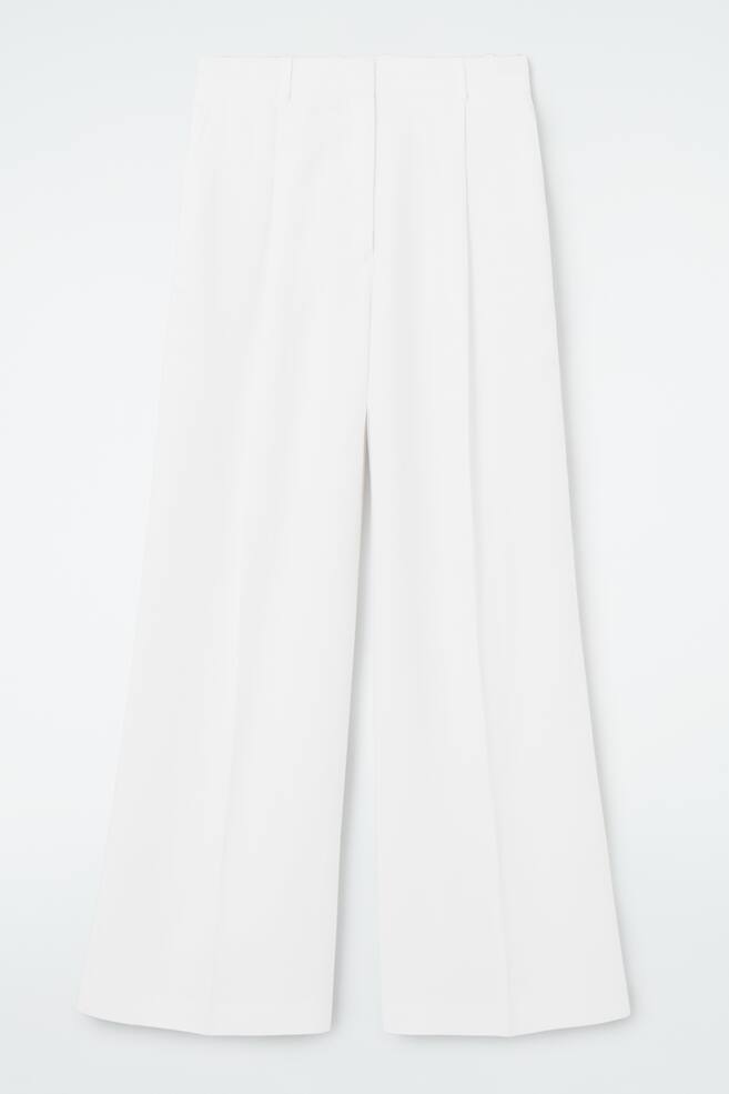 ELEGANTE HOSE AUS LEINEN-MIX - WEISS - 1