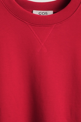 ROUNDED COTTON CREW-NECK SWEATSHIRT — RED 7