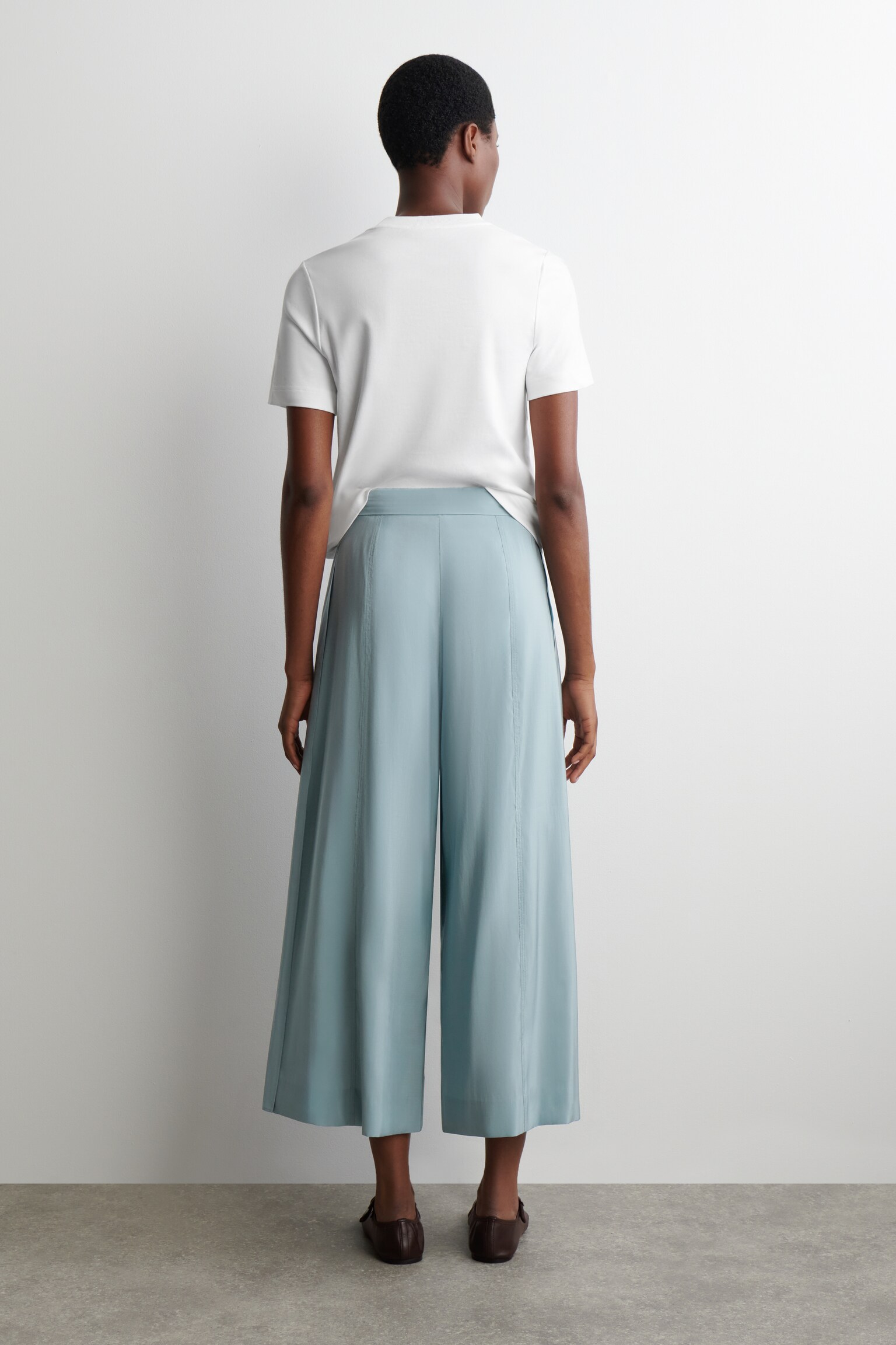 JUPE-CULOTTE FLUIDE À PLIS - BLEU/BEIGE - 3