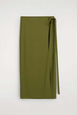 SARONG WRAP SKIRT — KHAKI 6