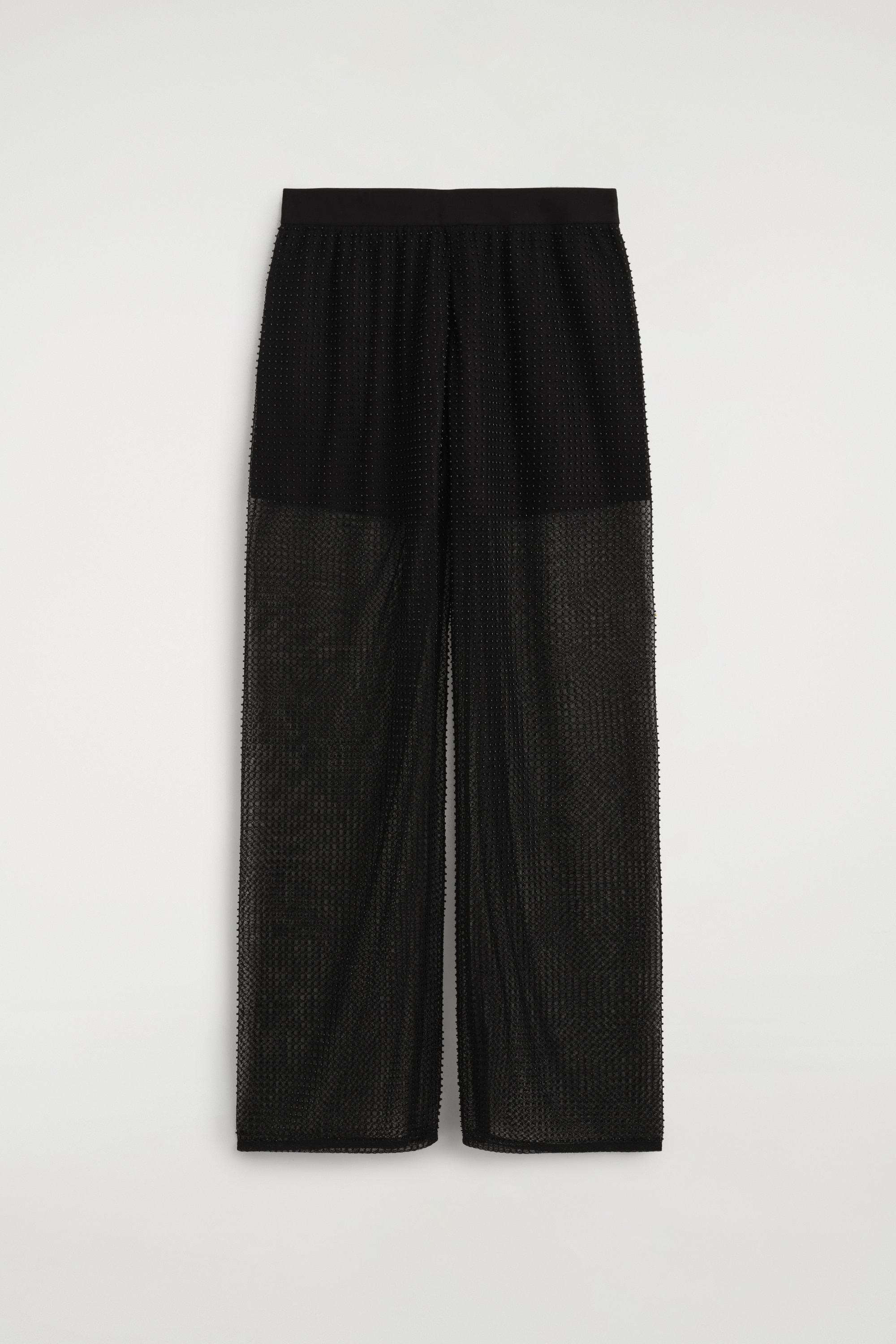 Gebreide broek met kralen - ZWART