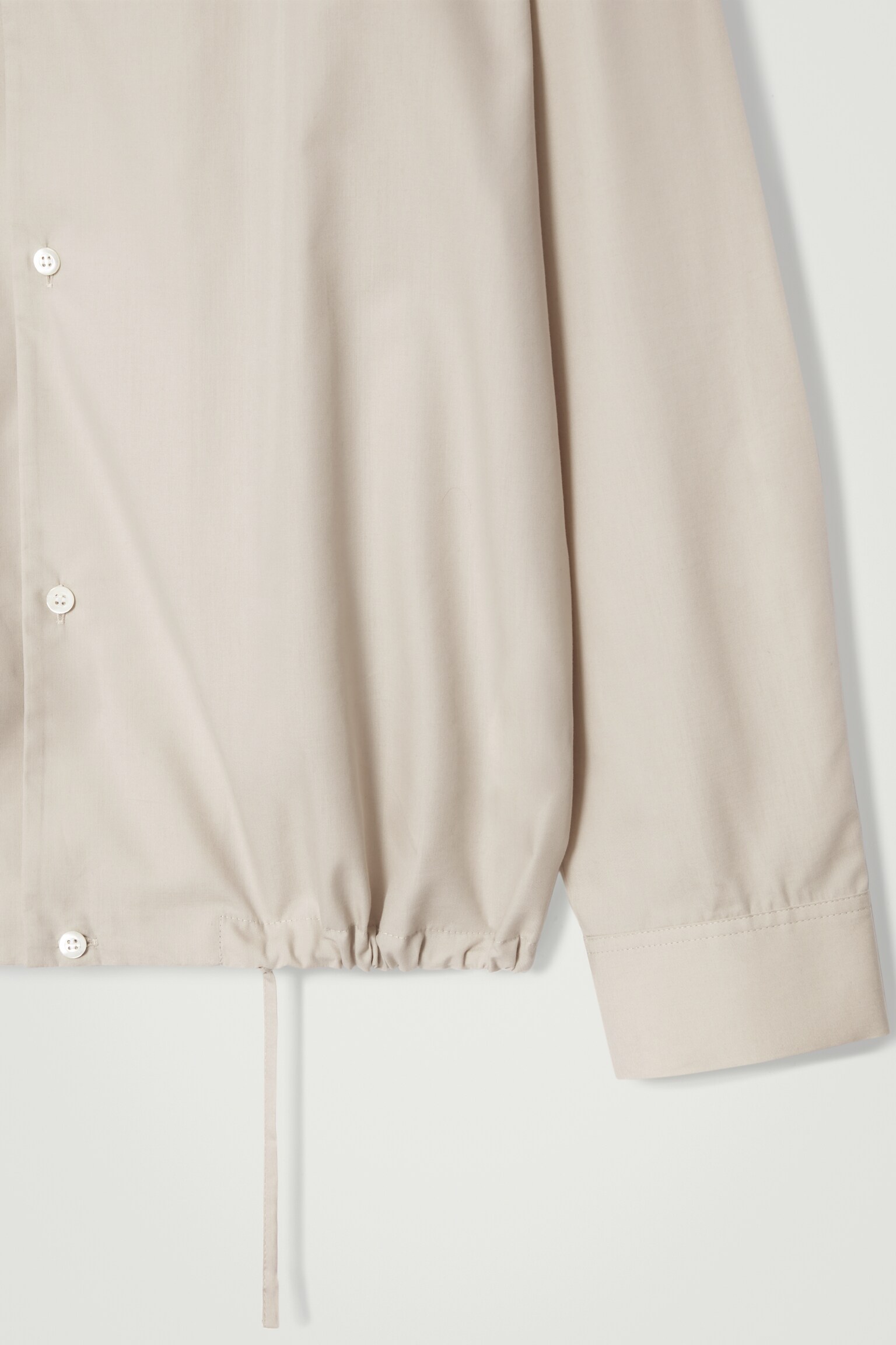 CHEMISE DÉCONTRACTÉE OURLET AJUSTABLE EN COTON - BEIGE - 2