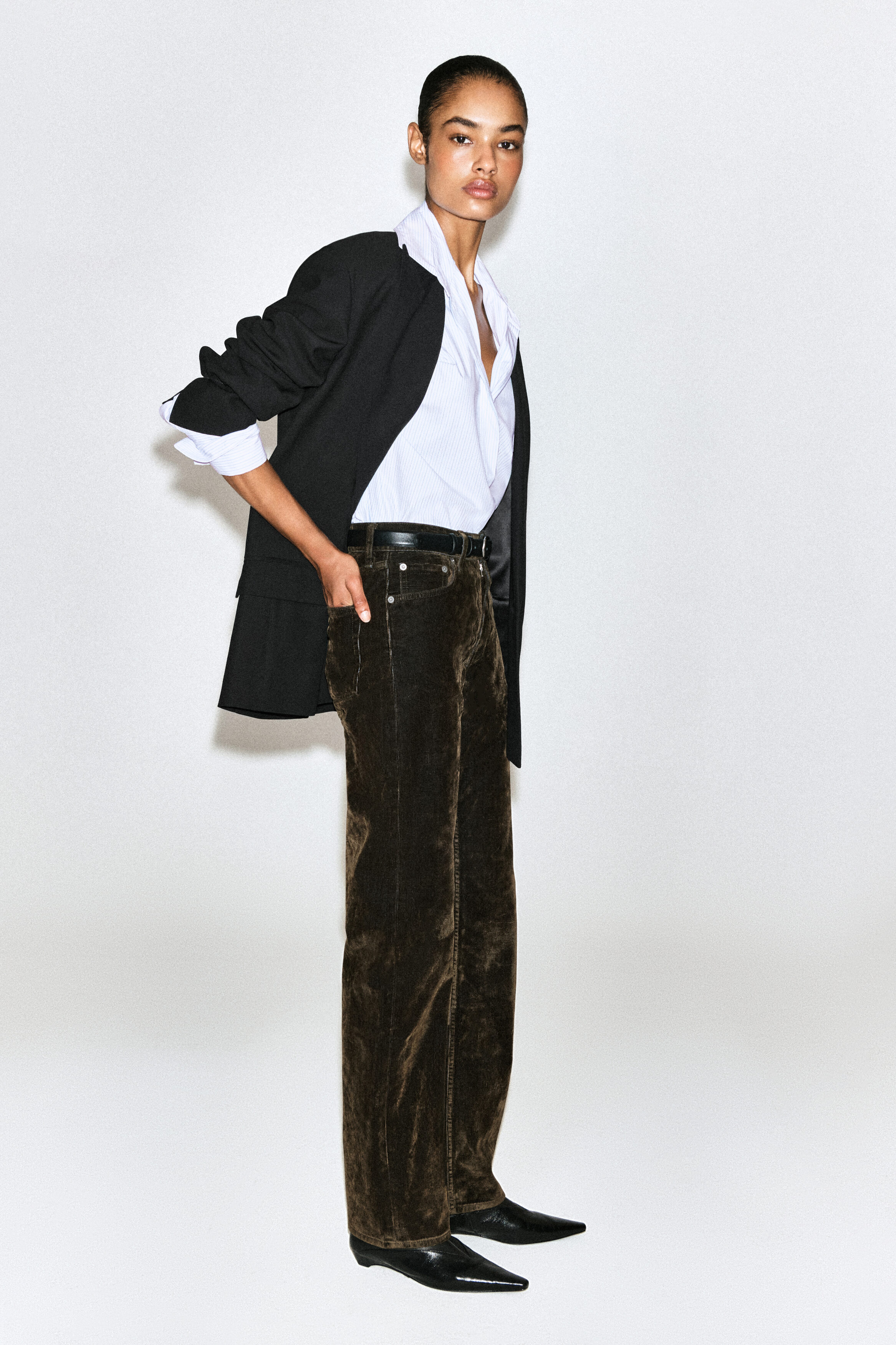 CORDUROY STRAIGHT-LEG JEANS - thumbnail 4