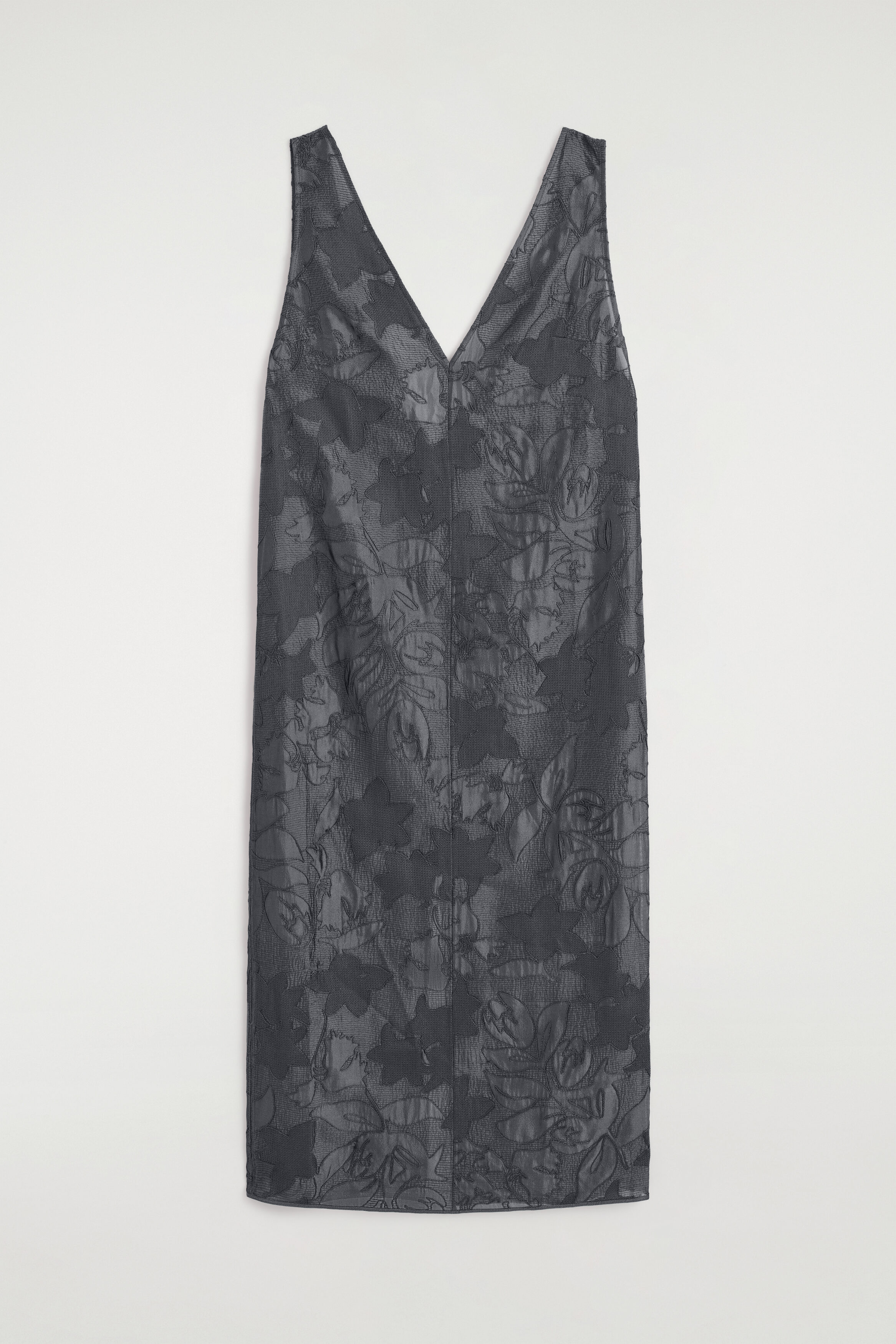 EMBROIDERED SHEER V-NECK DRESS - thumbnail 6