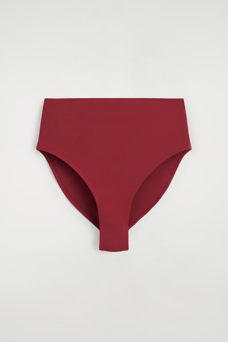 COS Bonded-Scuba High-Waisted Bikini Briefs Red Women's Size 44