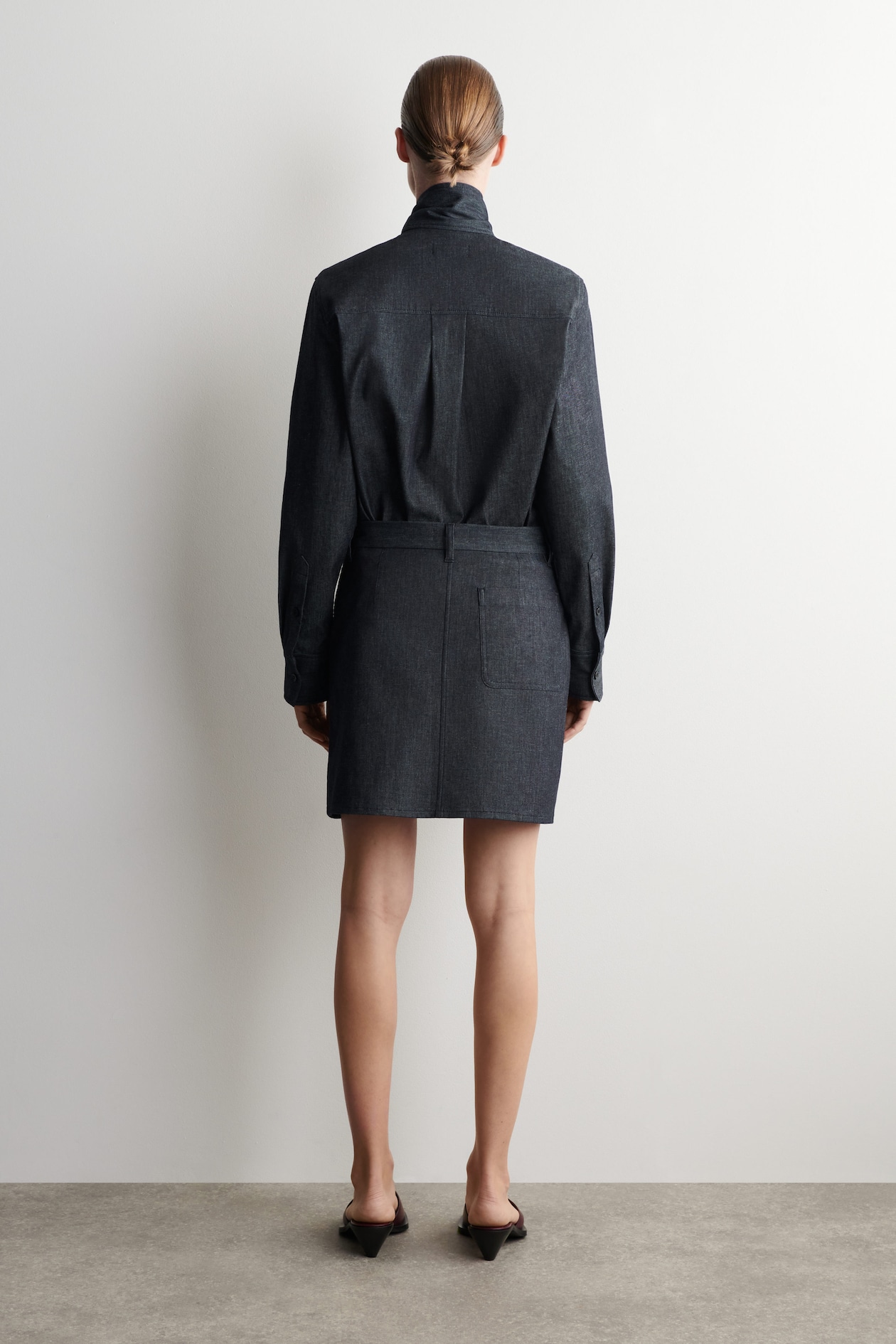 DENIM MINI SKIRT — INDIGO
